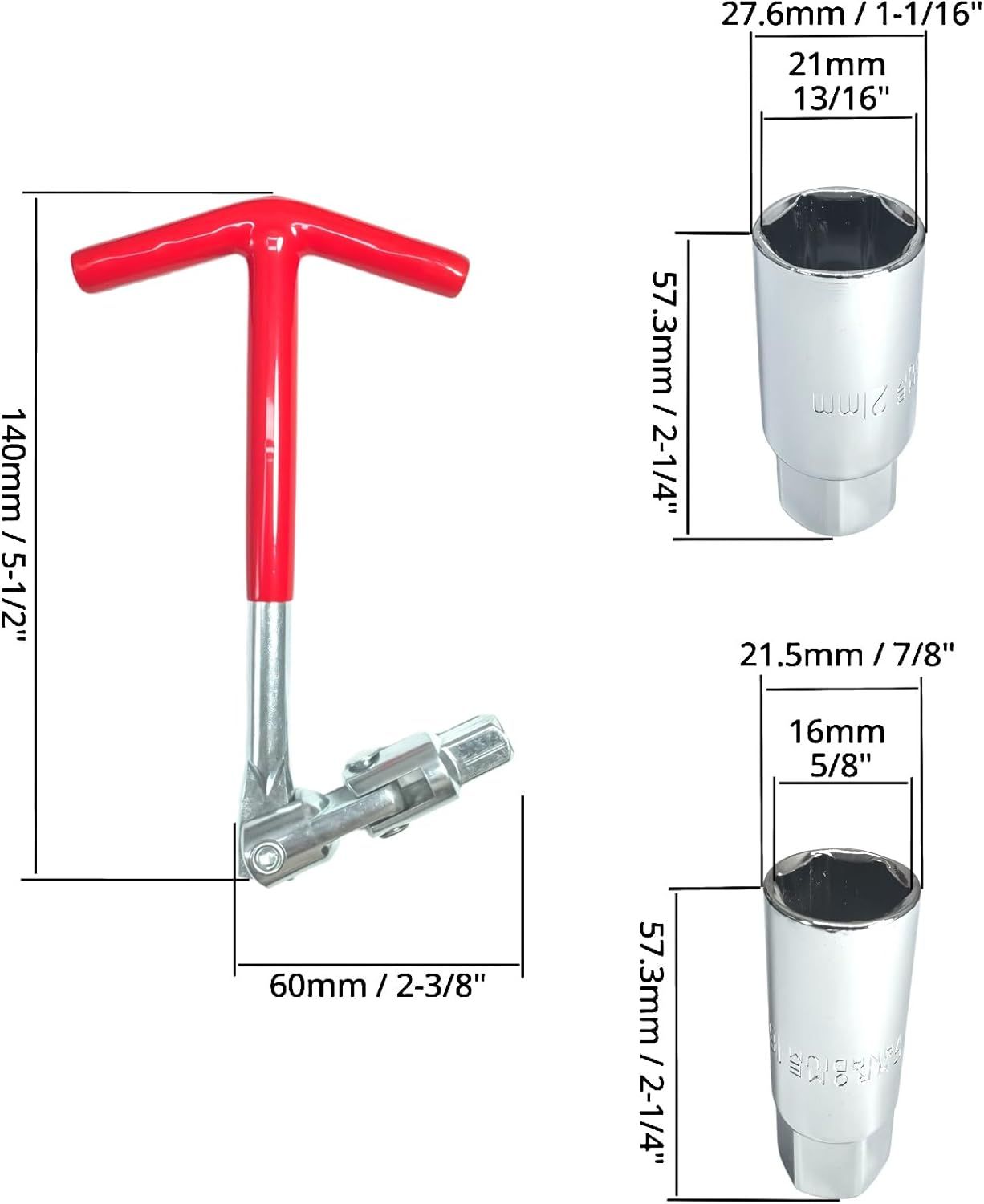 Universal T-handle spark plug wrench set — view 3
