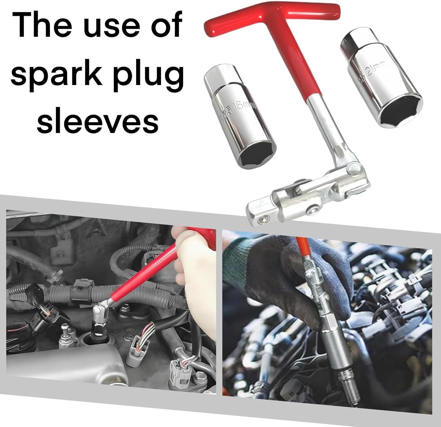 Universal T-handle spark plug wrench set — view 7