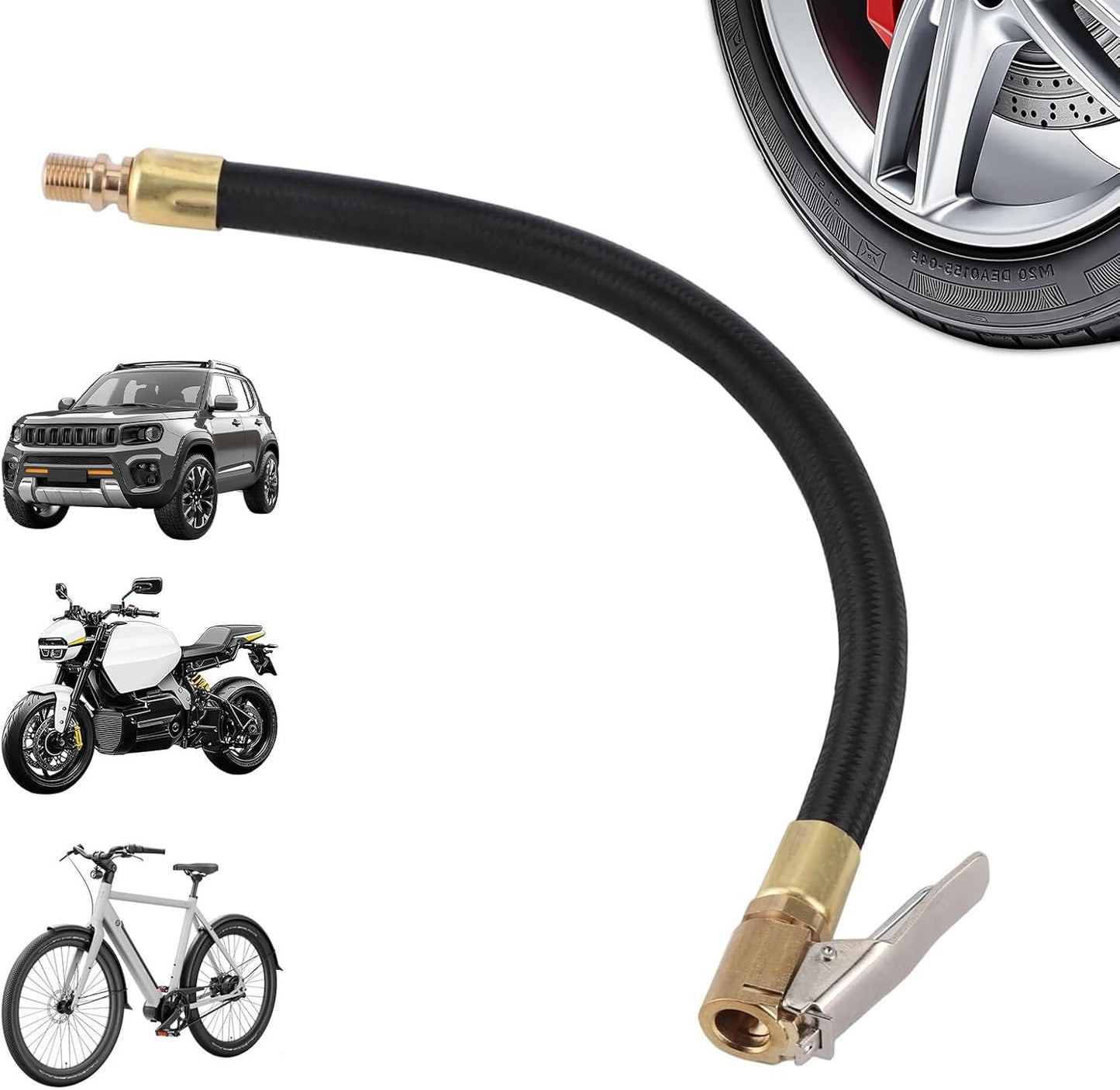2PCS Tyre Inflator Extension Hose with Quick — view 6