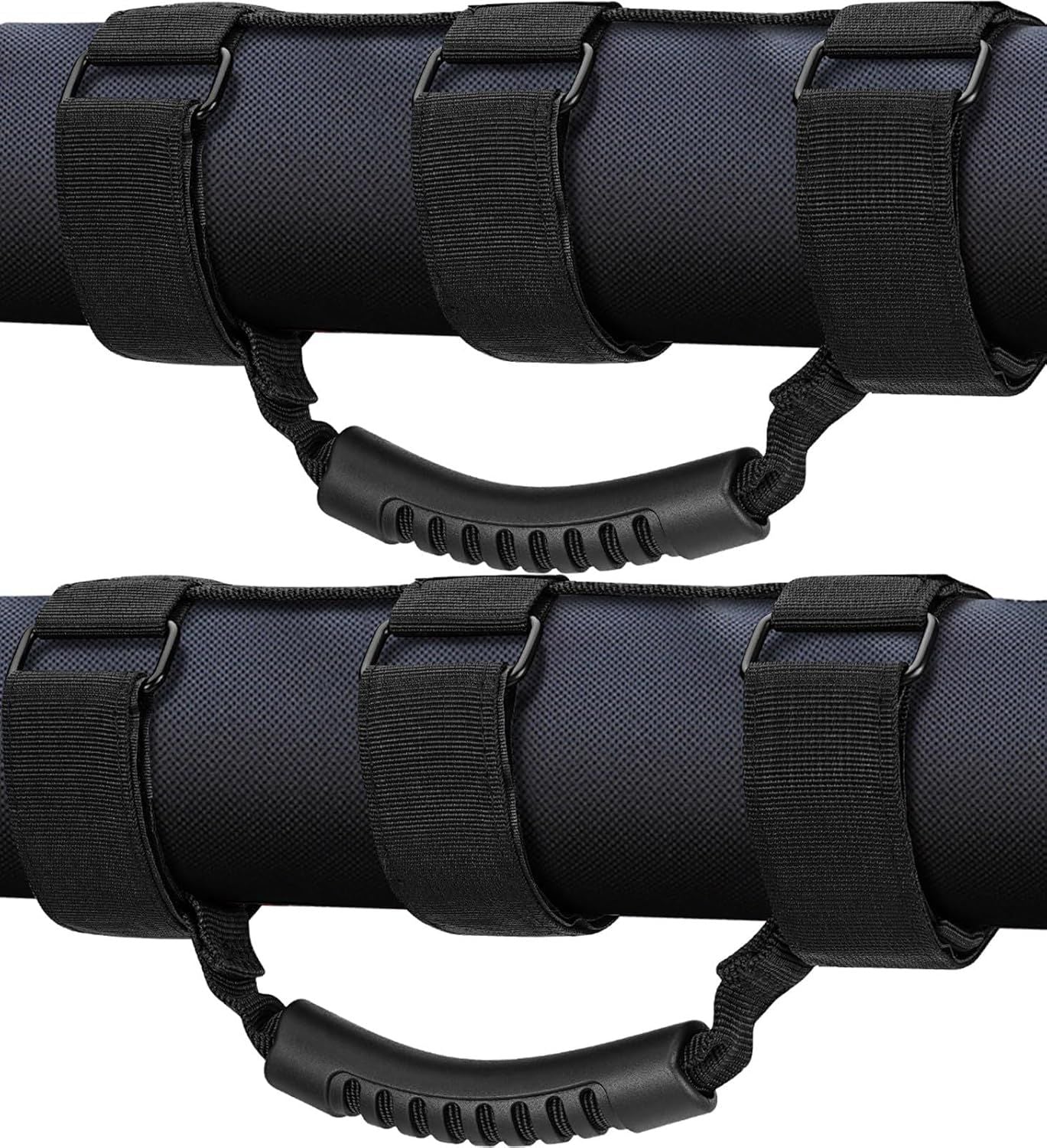 2-pack roll bar grab handles for Jeep black — view 2