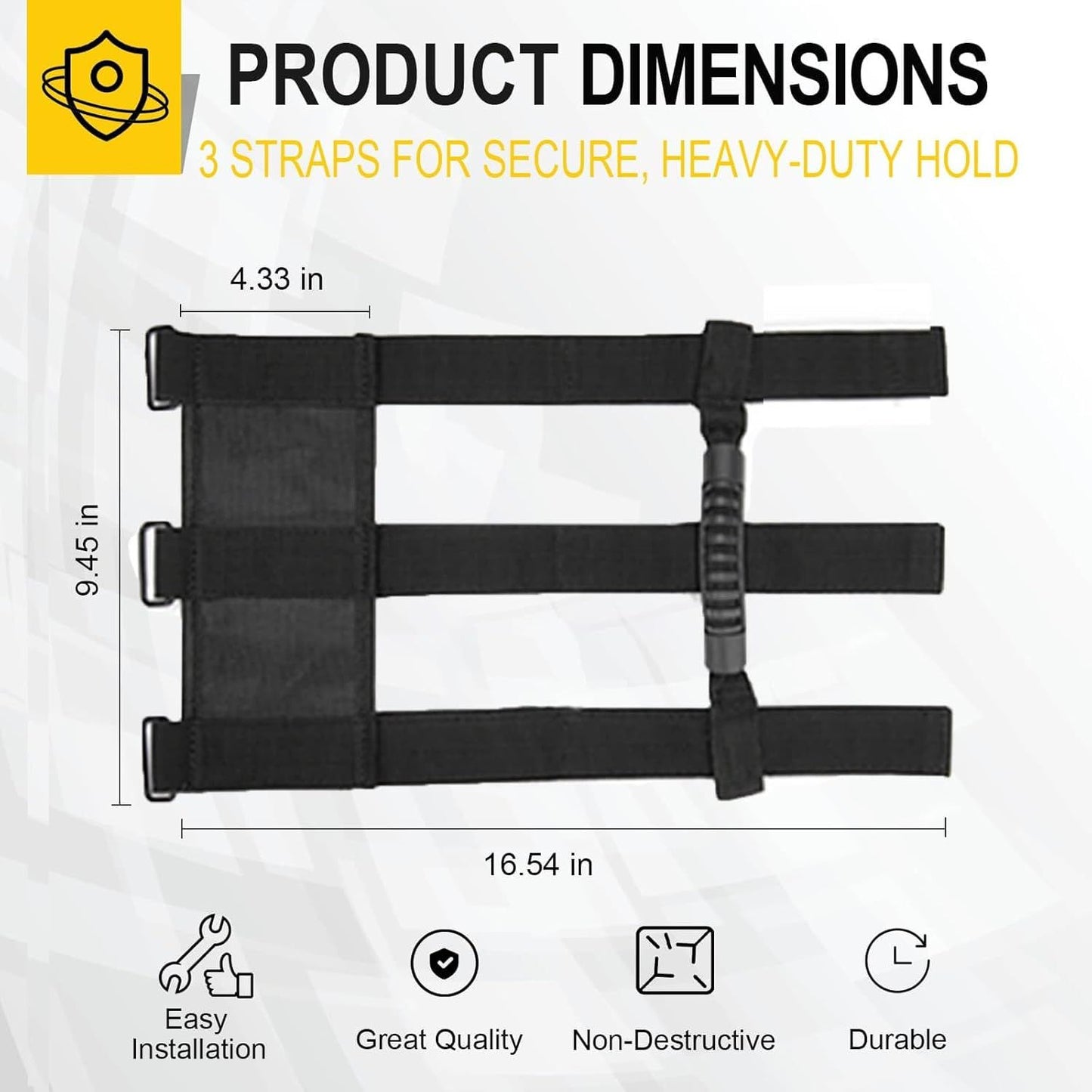 2-pack roll bar grab handles for Jeep black — view 5