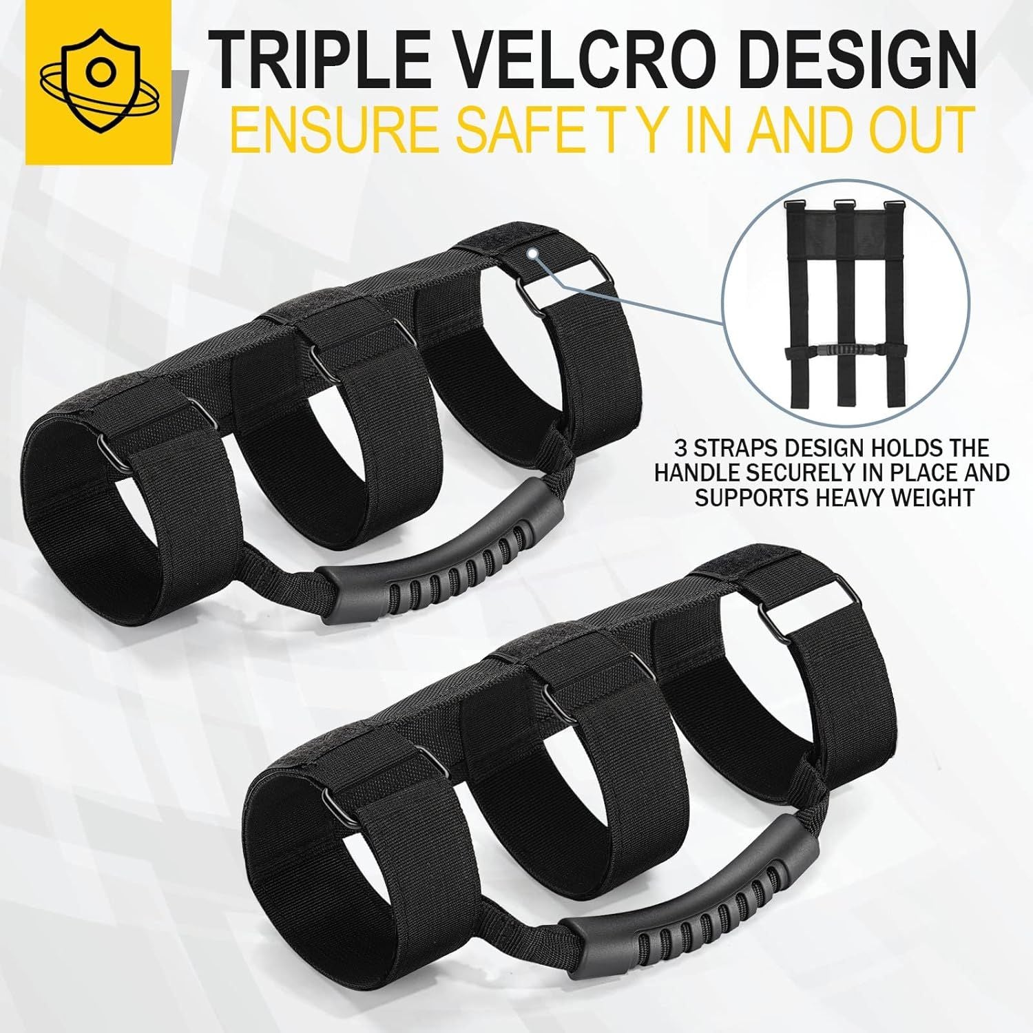 2-pack roll bar grab handles for Jeep black — view 6