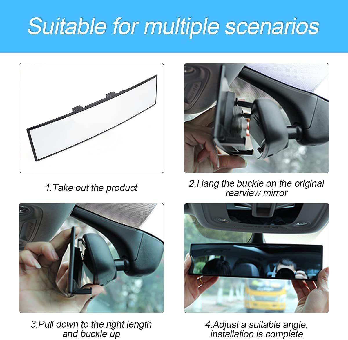 Wide-Angle Car Rearview Mirror with Curved HD — view 6