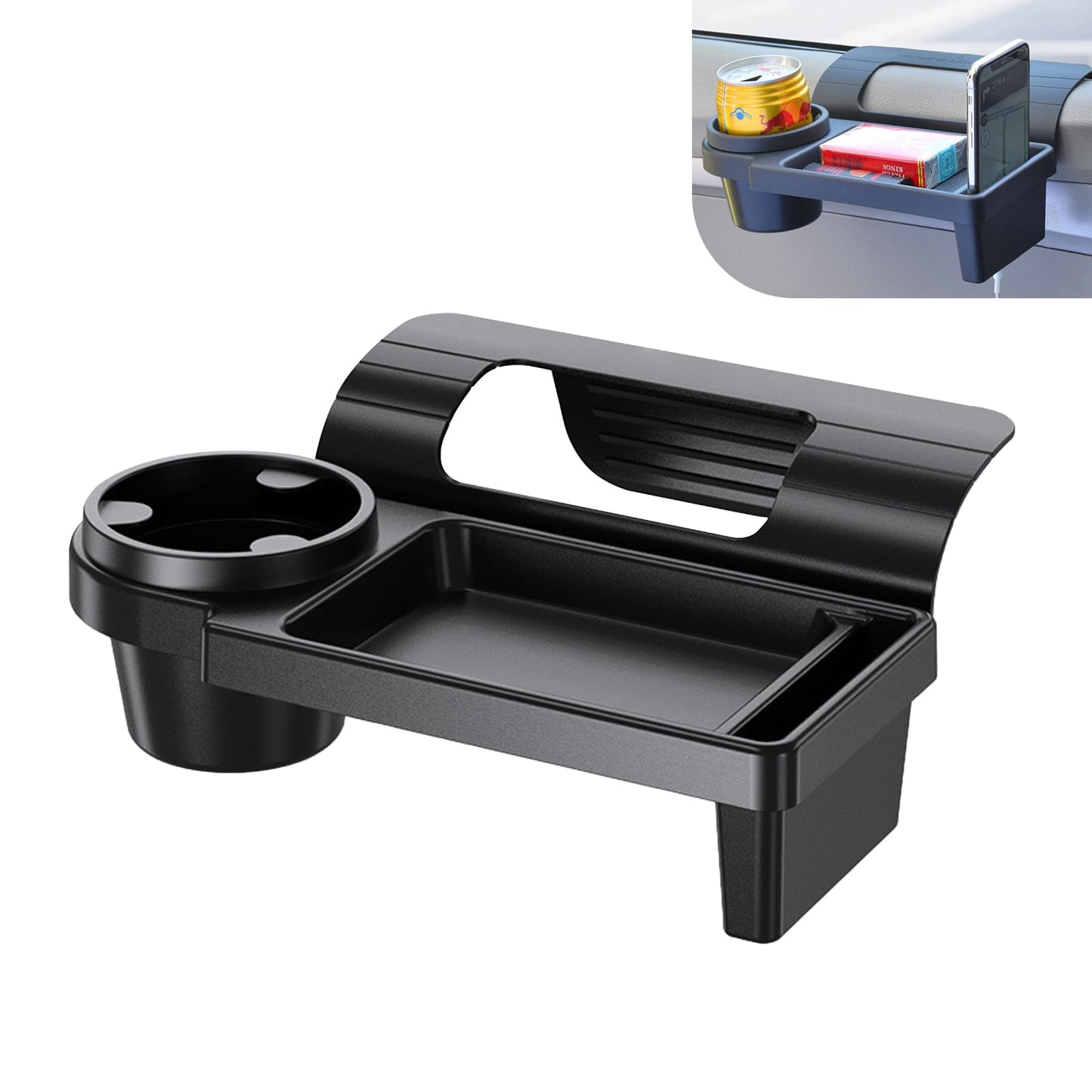 Universal car window organiser with cup holder — view 2