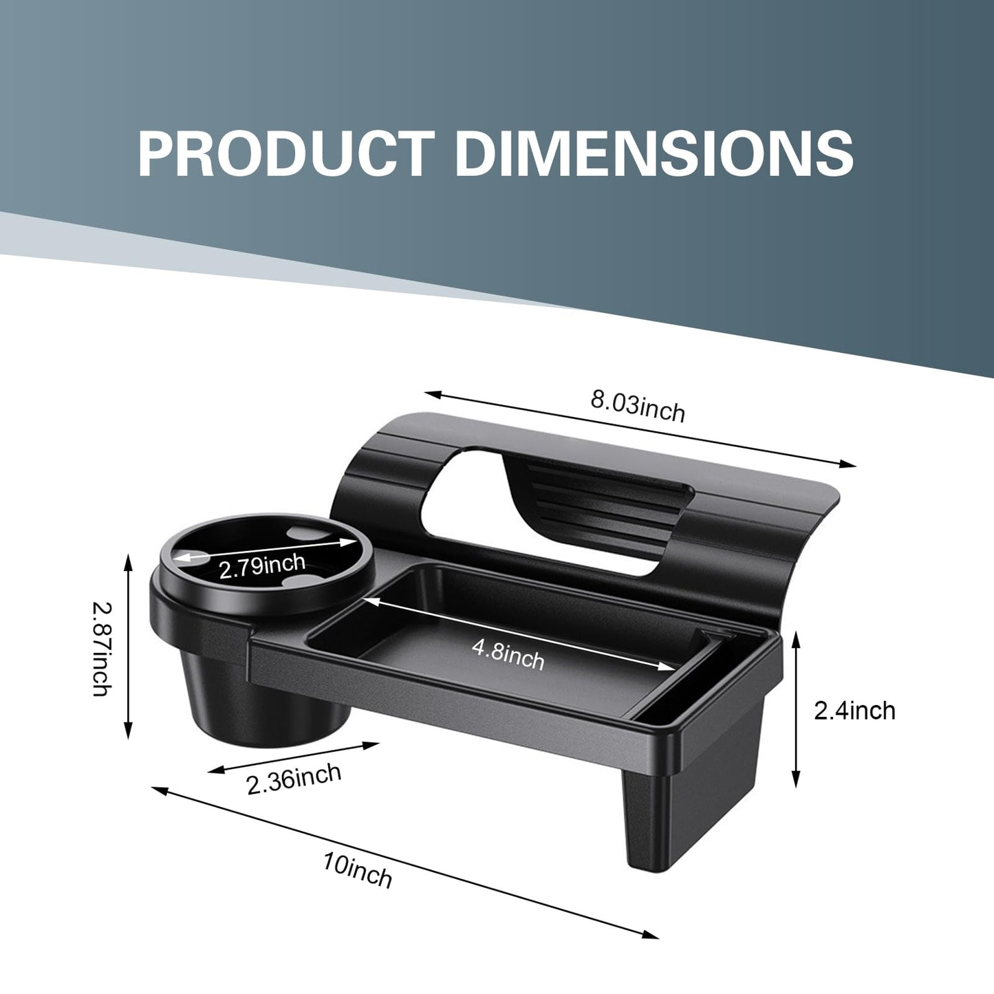 Universal car window organiser with cup holder — view 3