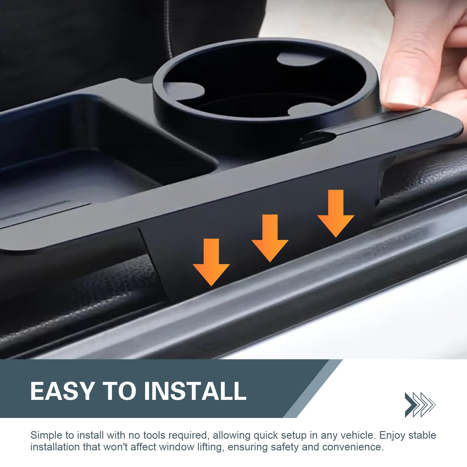Universal car window organiser with cup holder — view 6