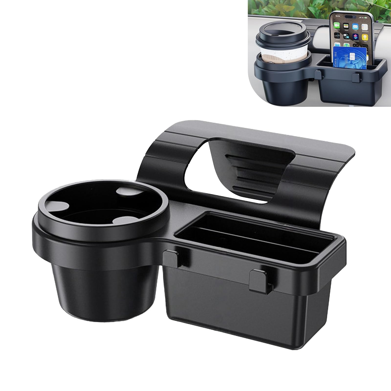 Universal car window organiser with cup holder — view 9