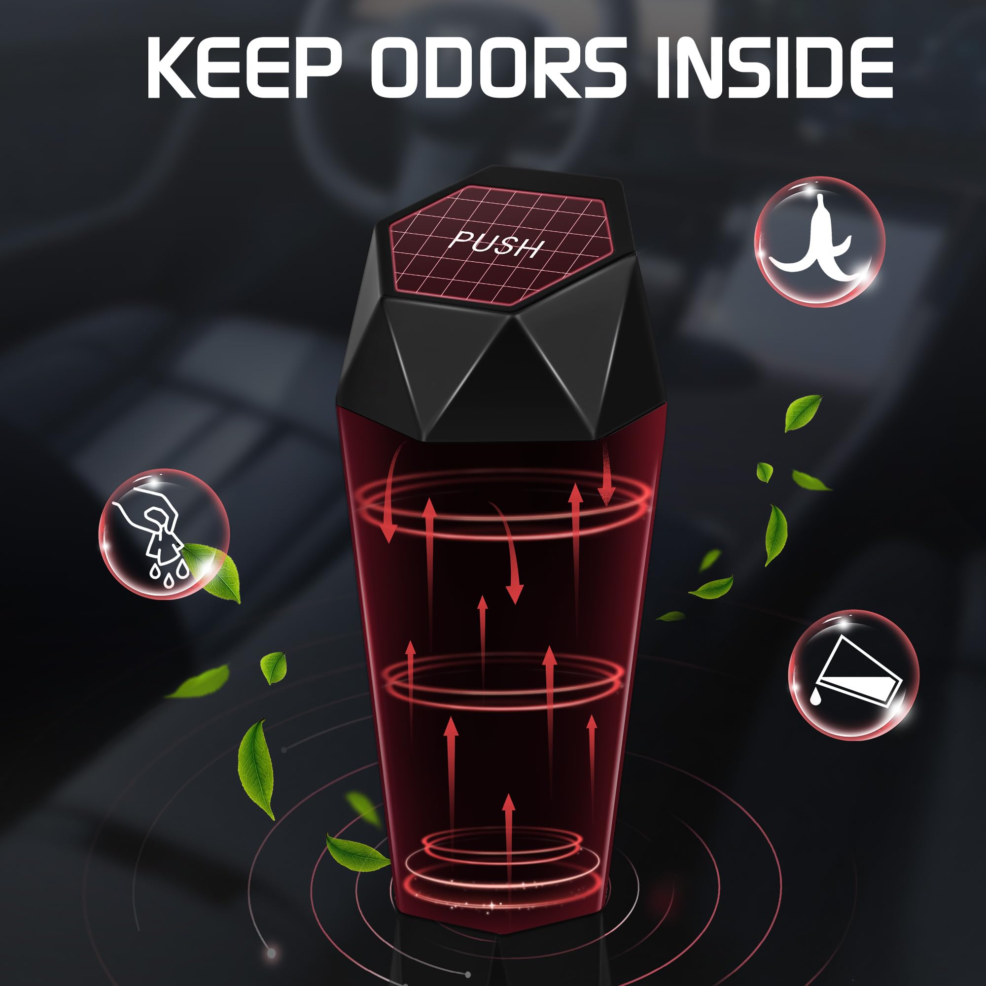 Push-top car trash can 600mL — view 5