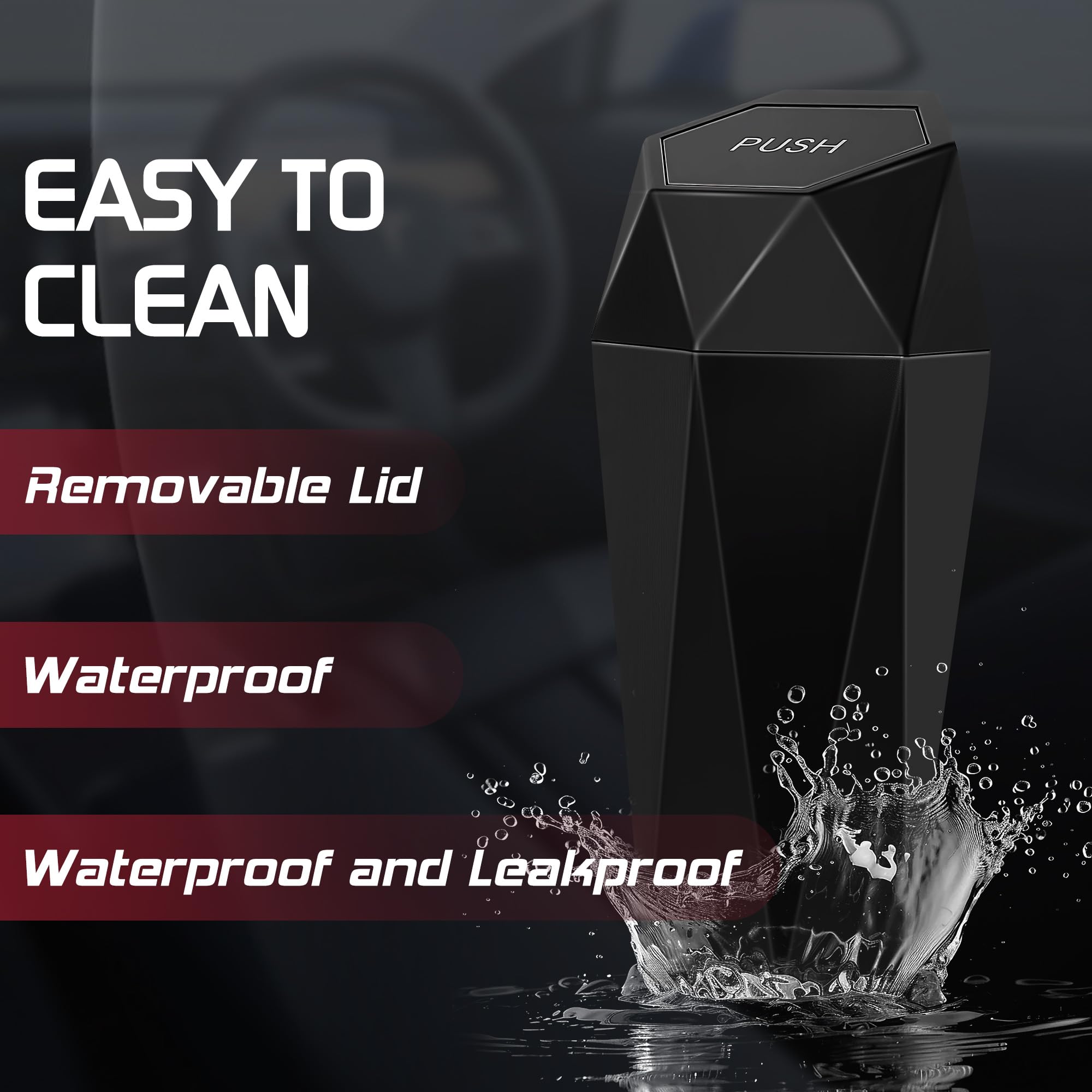Push-top car trash can 600mL — view 6
