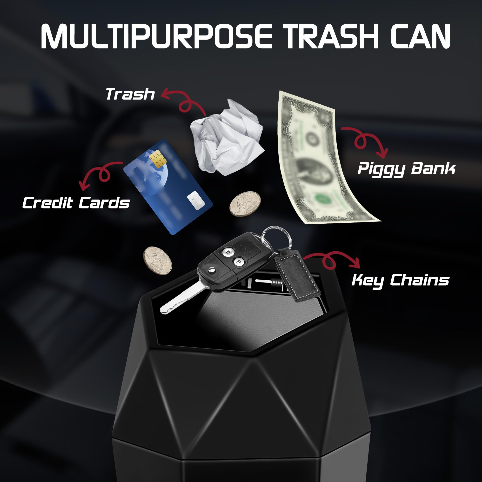 Push-top car trash can 600mL — view 7
