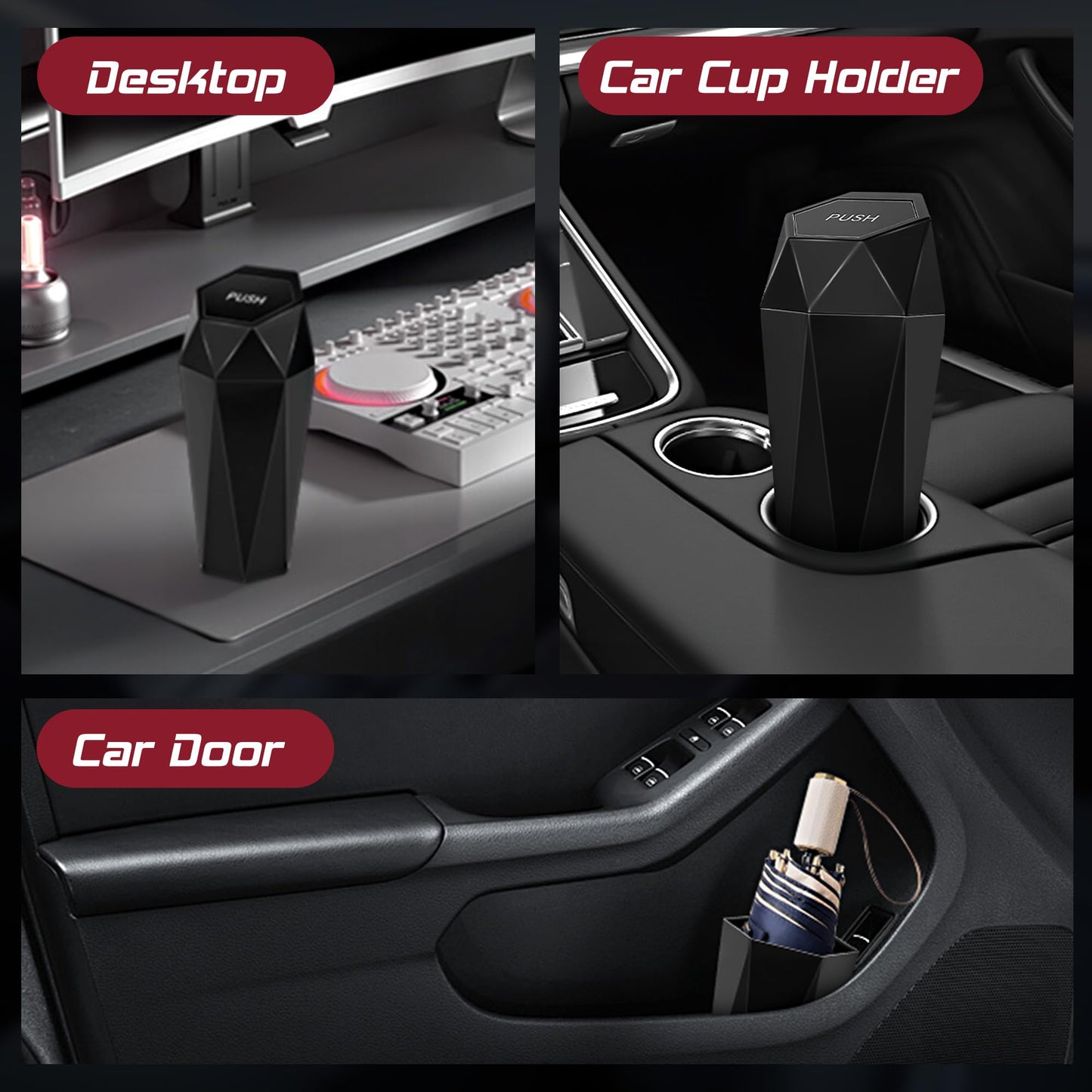 Push-top car trash can 600mL — view 9
