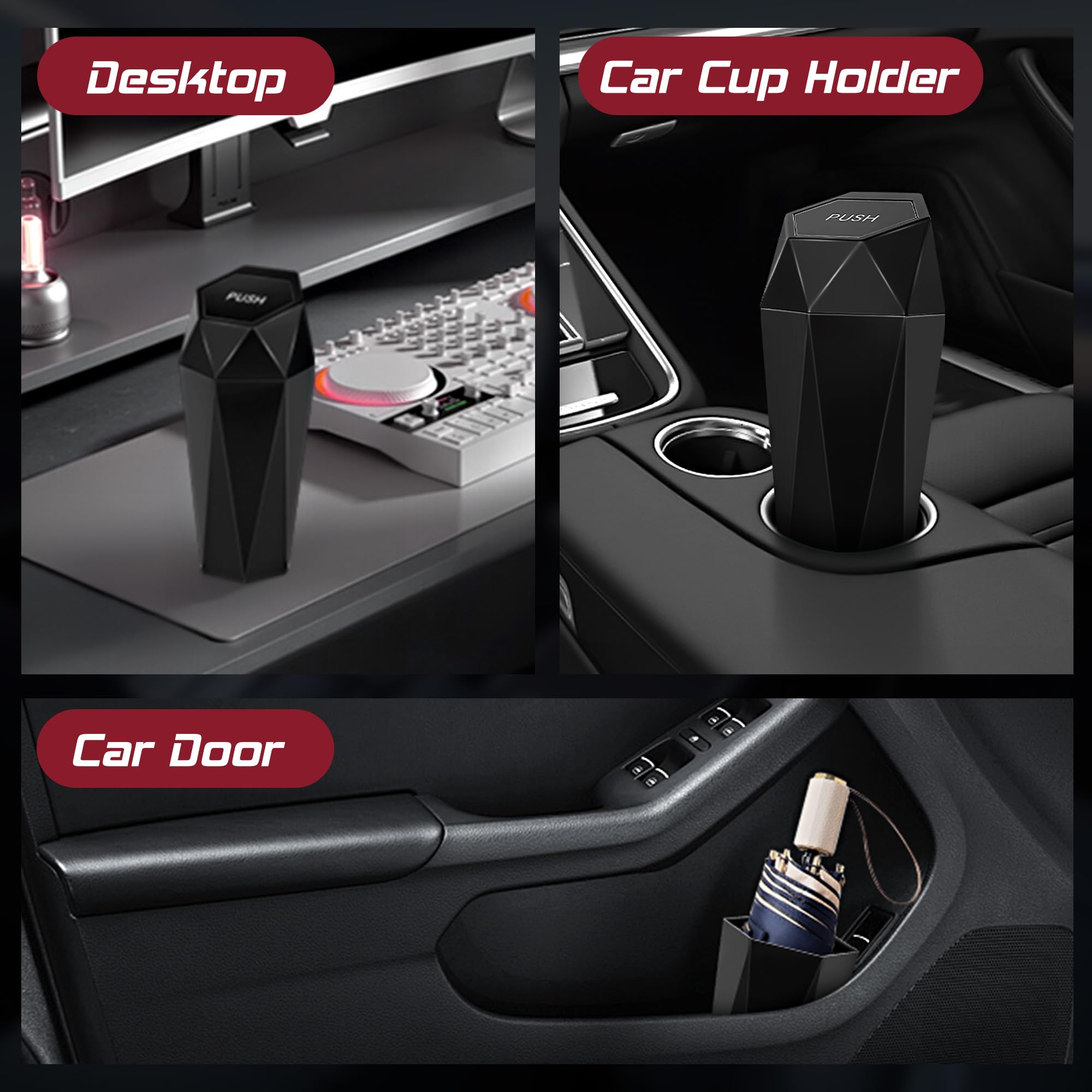 Push-top car trash can 600mL — view 9