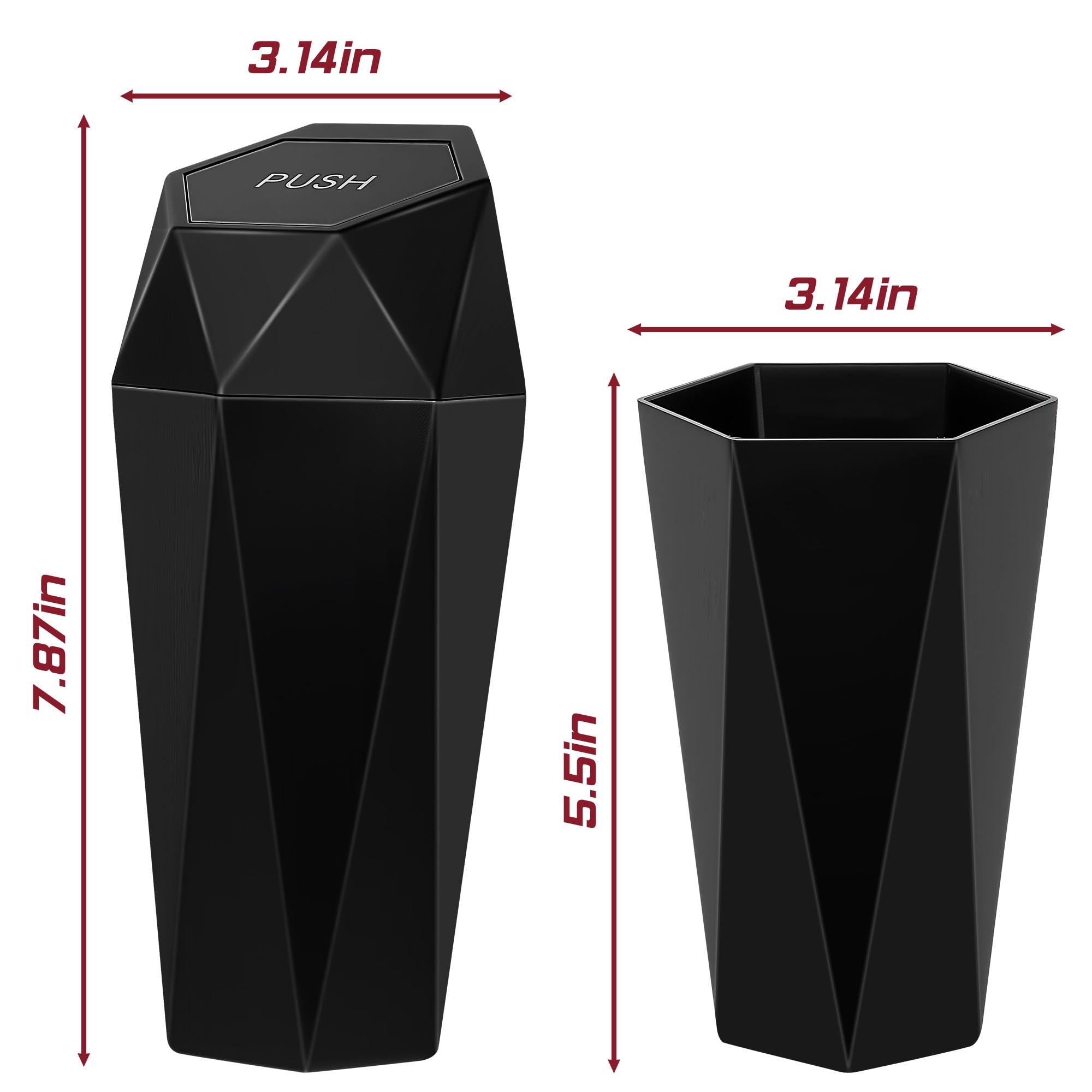 Push-top car trash can 600mL — view 10