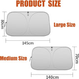 Universal foldable windscreen sun shade silver — view 5