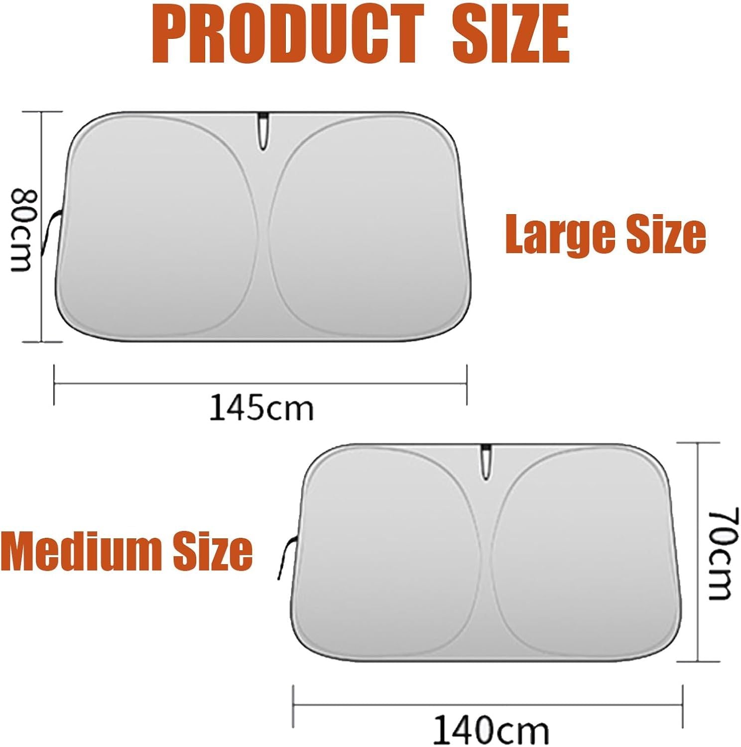 Universal foldable windscreen sun shade silver — view 5