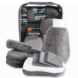 9-piece car cleaning detailing kit grey — view 2