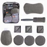 9-piece car cleaning detailing kit grey — view 3