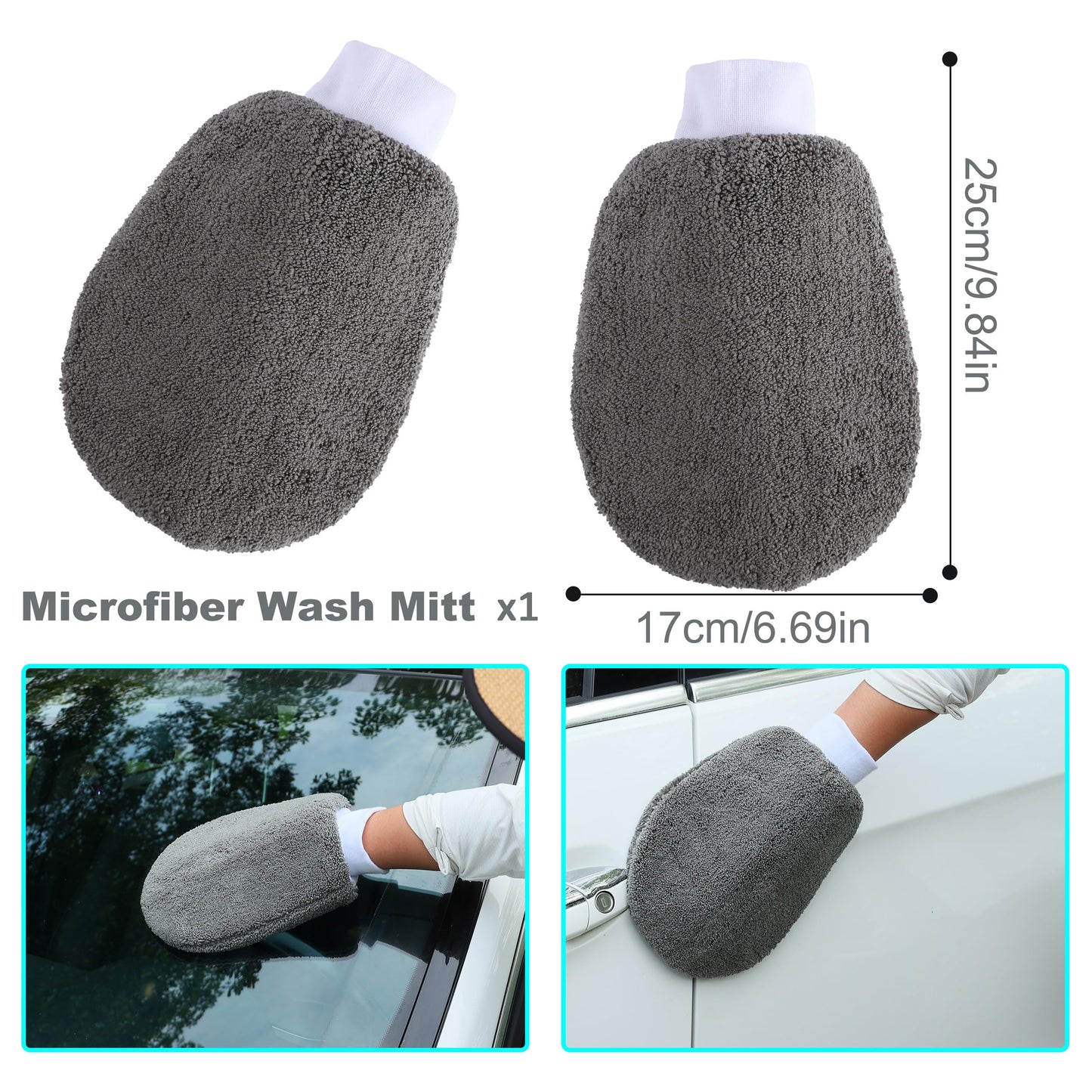 9-piece car cleaning detailing kit grey — view 5