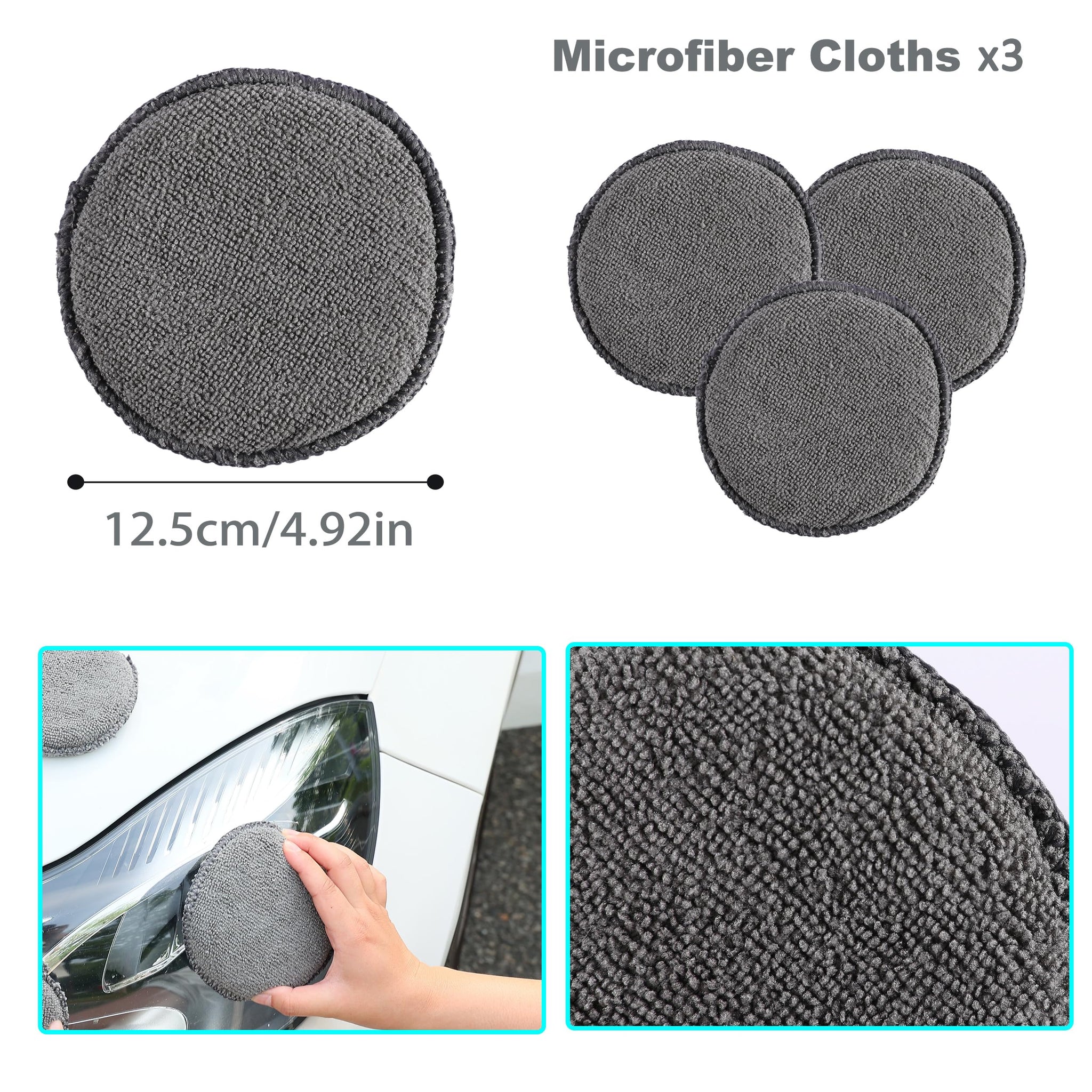 9-piece car cleaning detailing kit grey — view 8