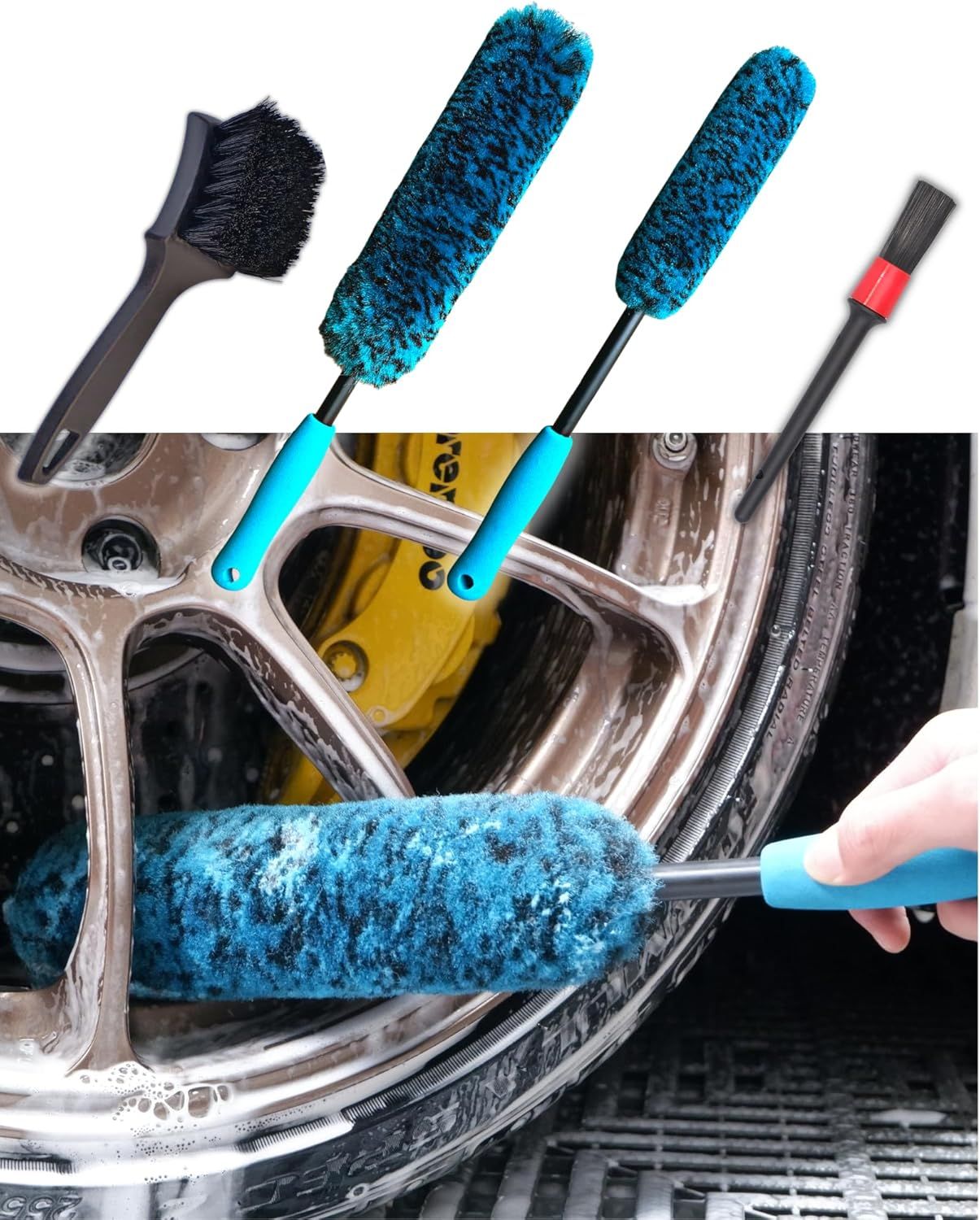 4-Piece Wheel Cleaning Brush Set with 2 — view 2
