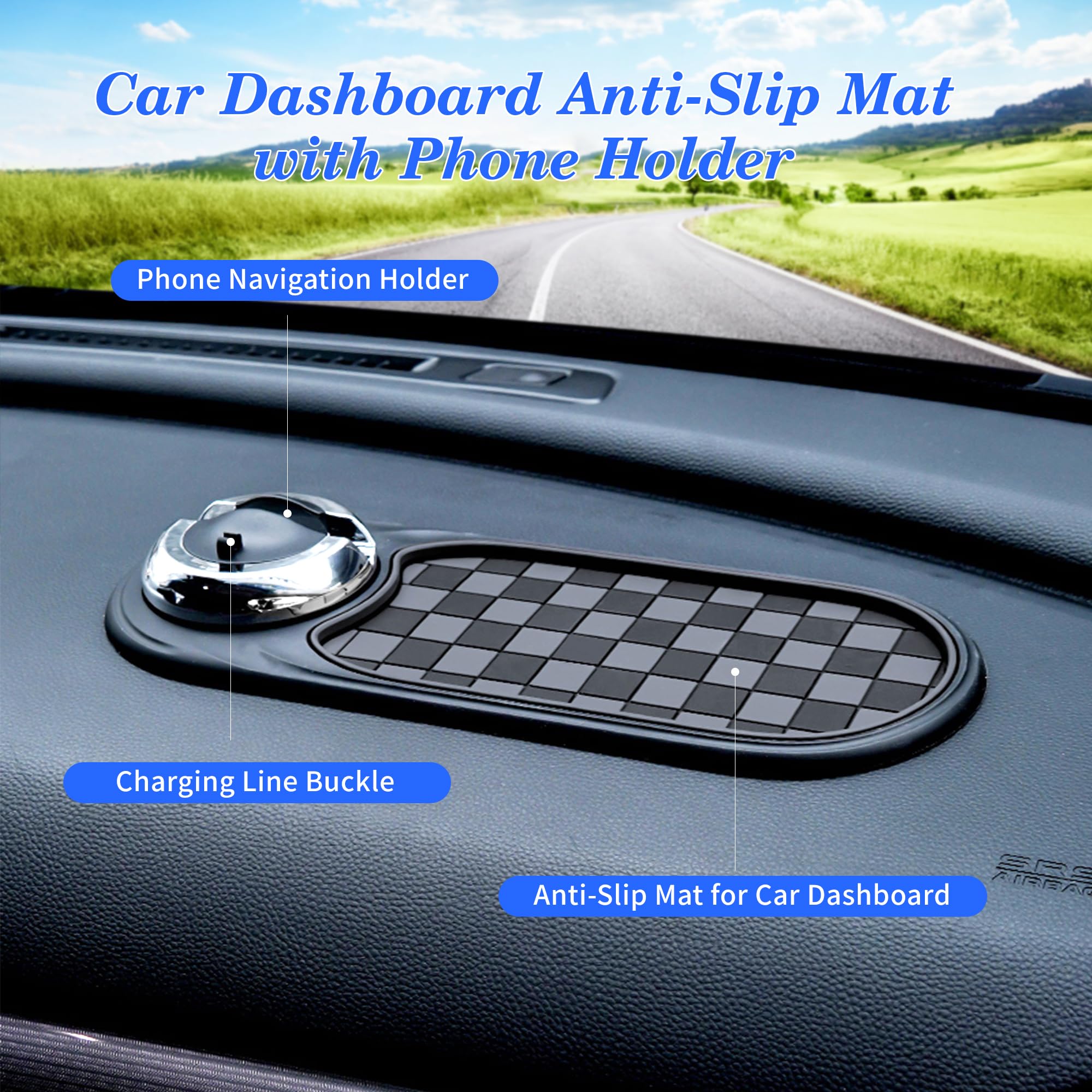 2-in-1 car dashboard phone holder mat — view 4