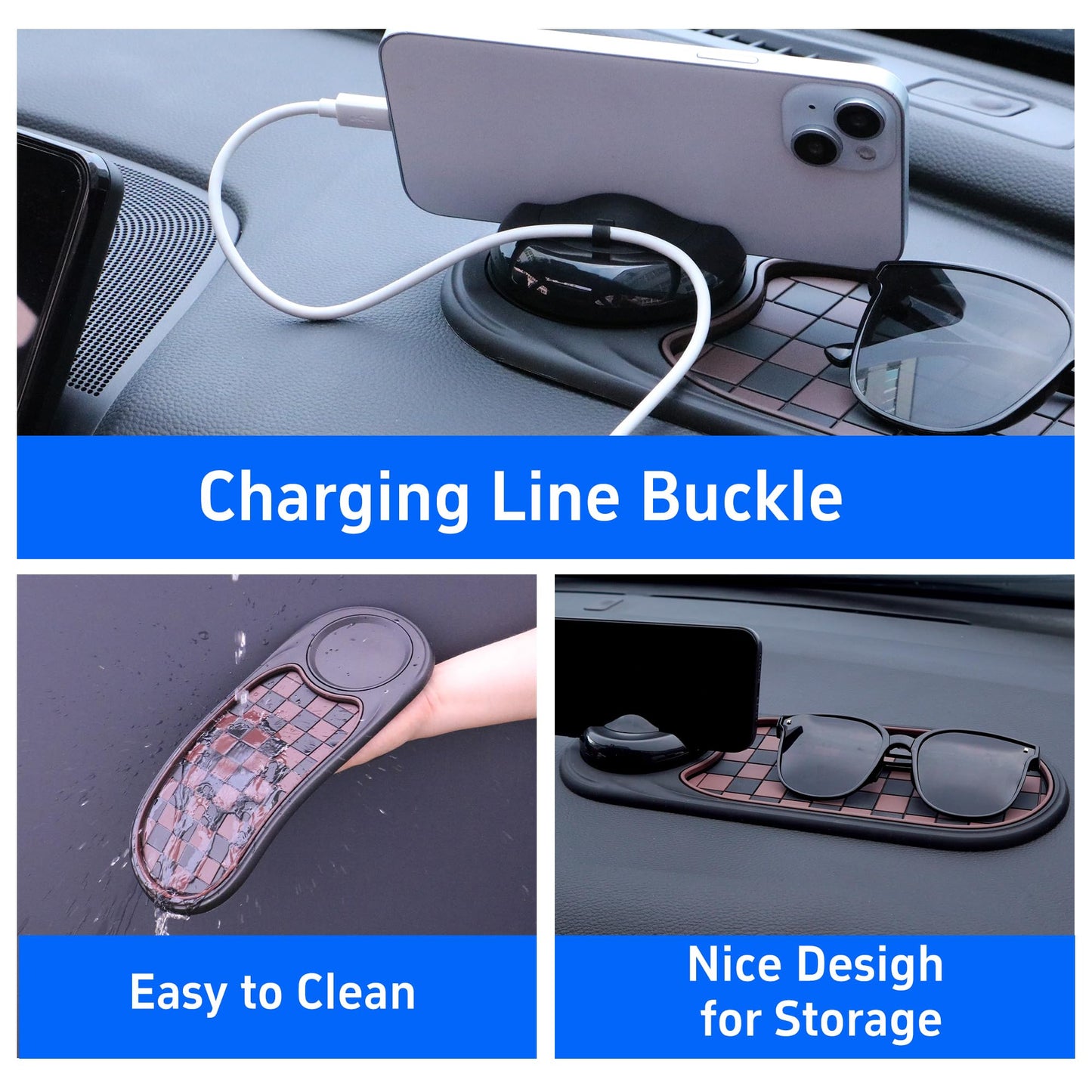 2-in-1 car dashboard phone holder mat — view 7