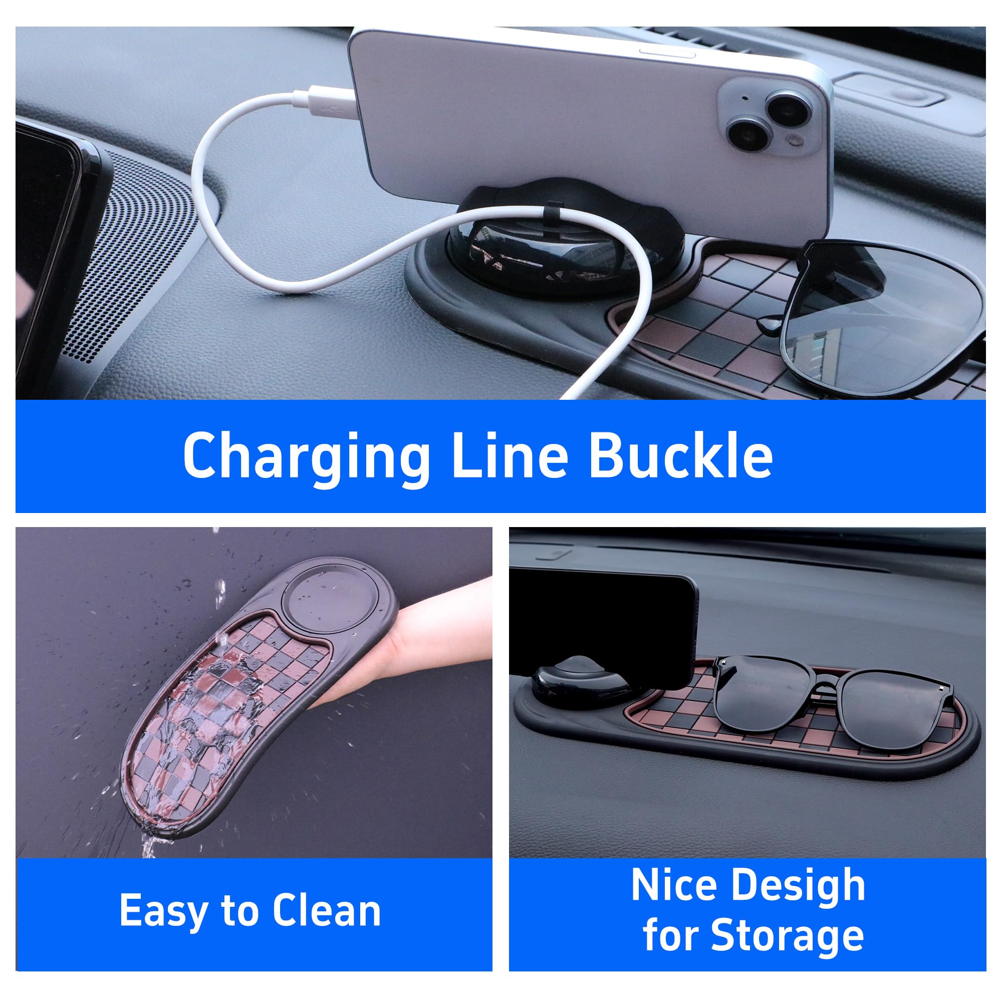 2-in-1 car dashboard phone holder mat — view 7