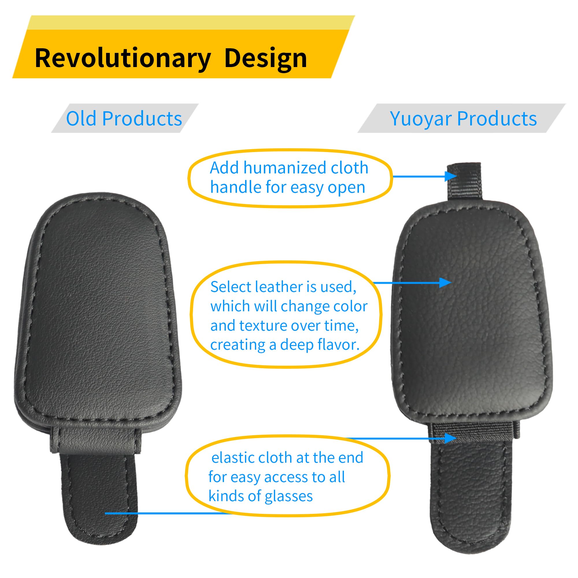 2-pack car visor sunglasses holder — view 3