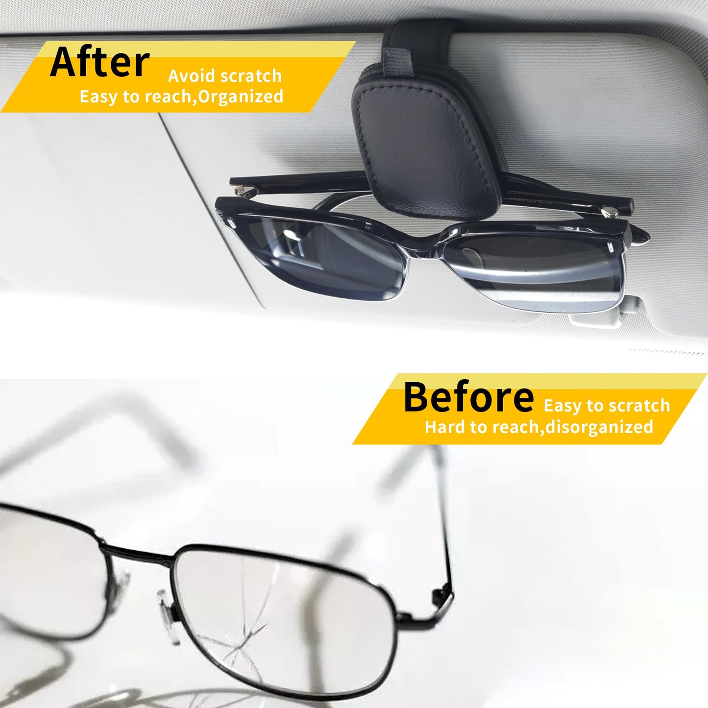 2-pack car visor sunglasses holder — view 4