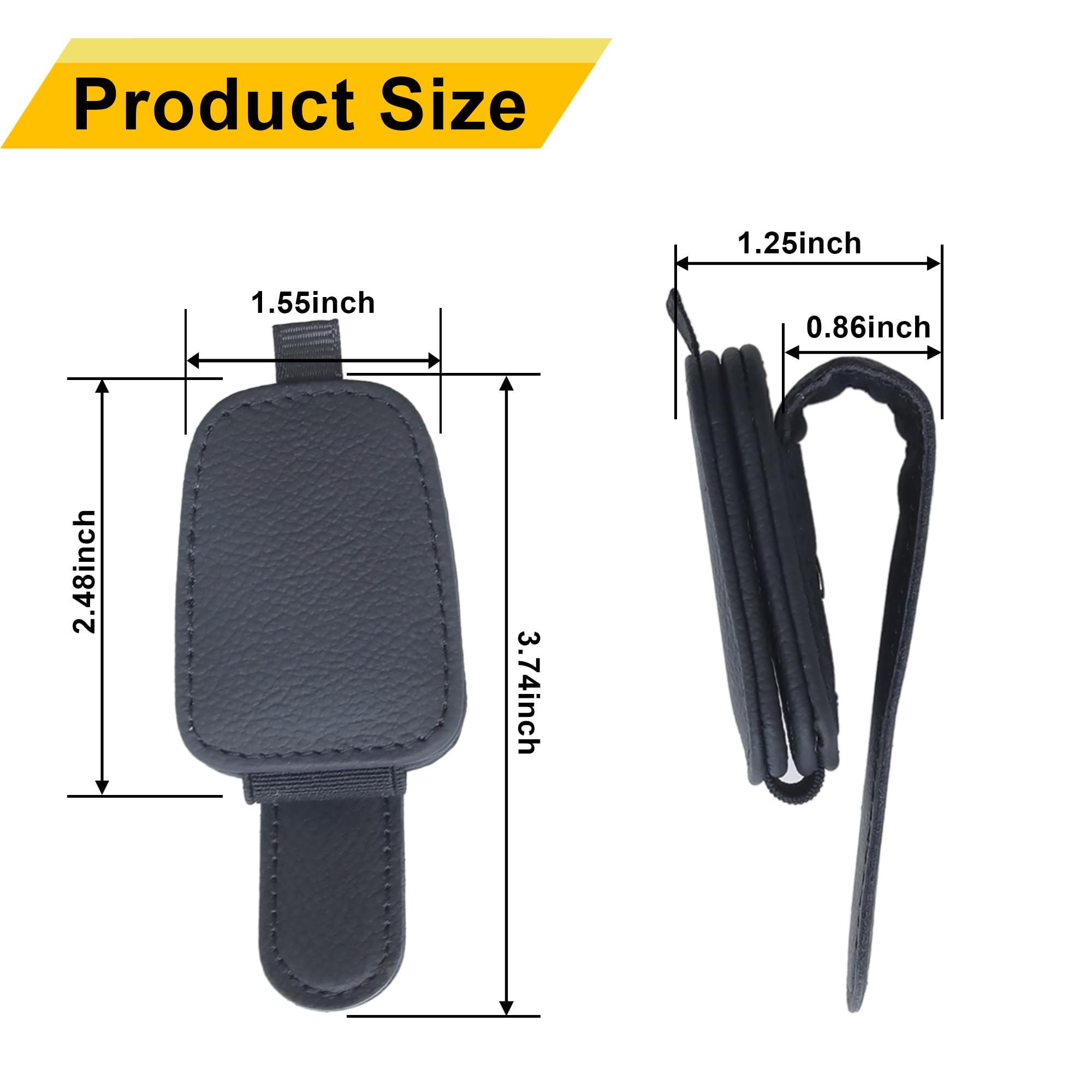2-pack car visor sunglasses holder — view 8