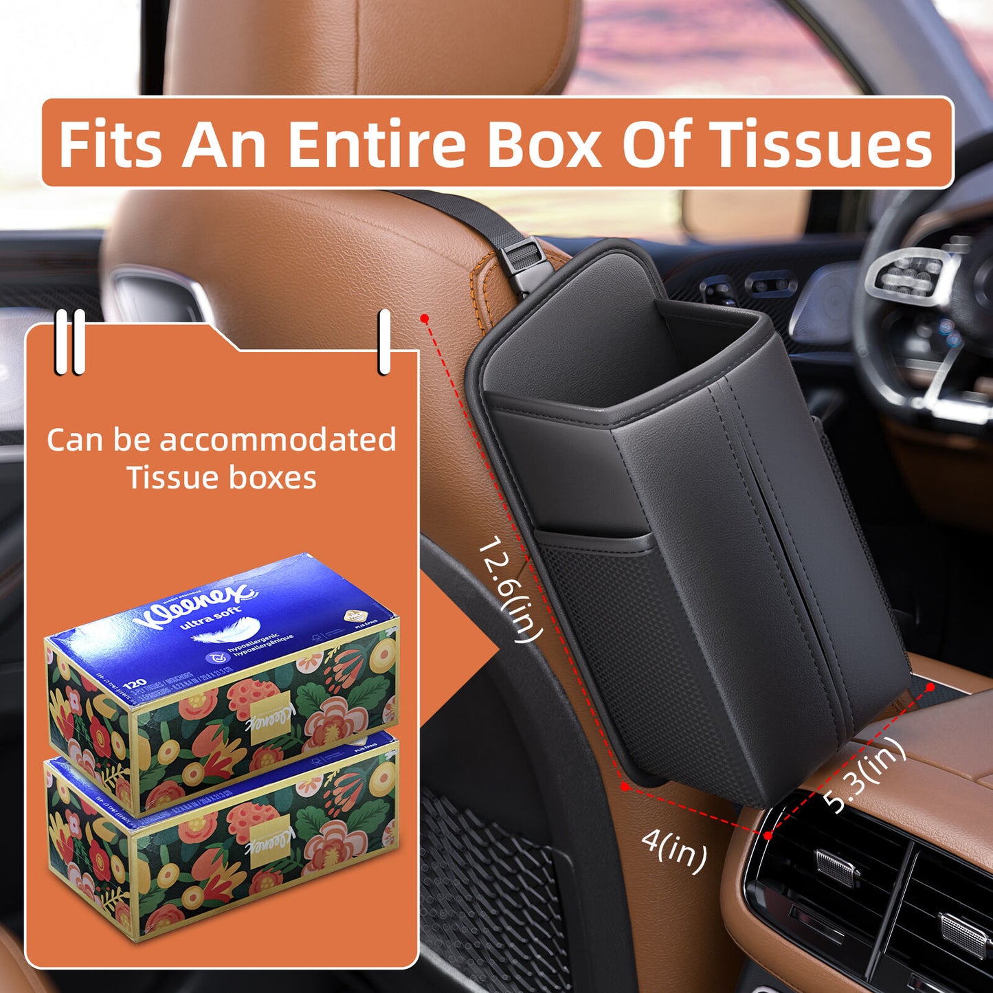 Car seat side-mount storage organiser black — view 5