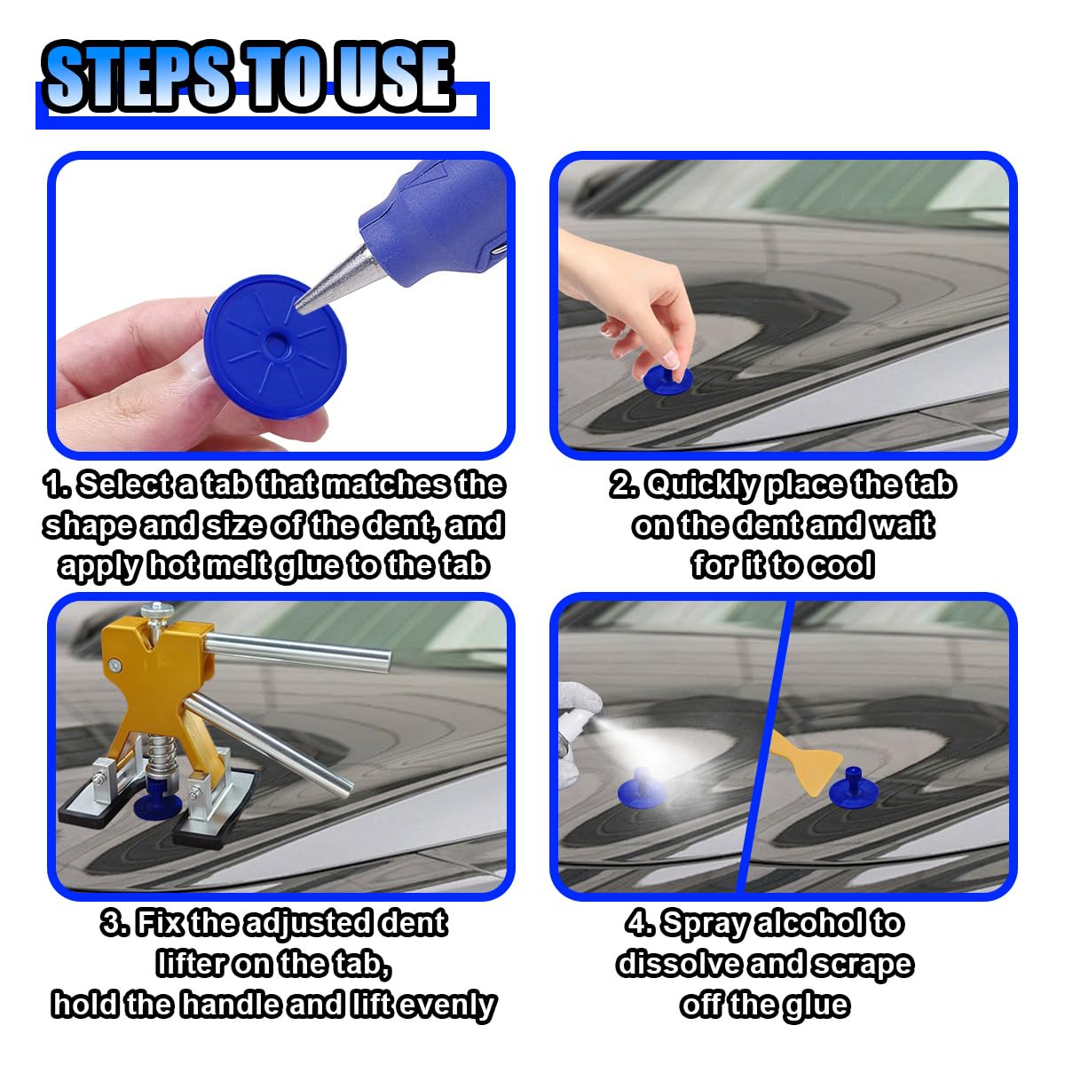 19 piece paintless car dent repair kit — view 8