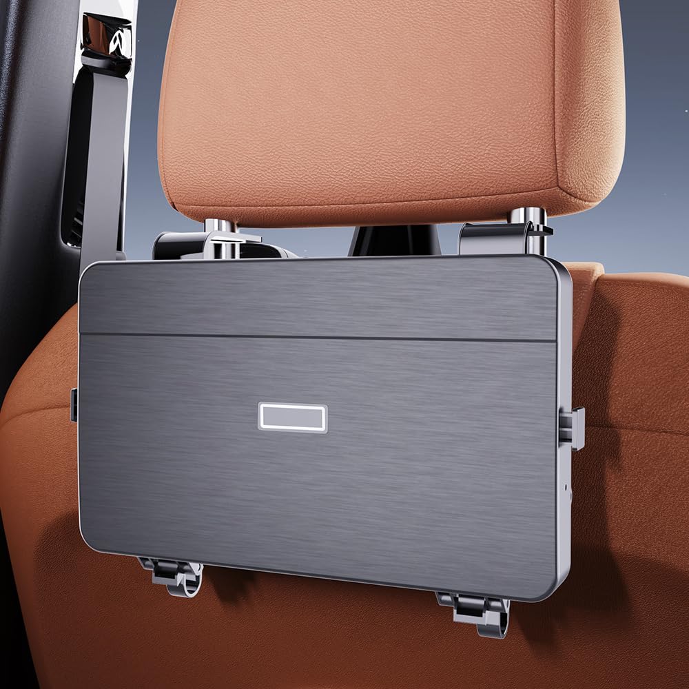 Foldable car backseat tray table, black — view 5