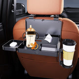 Foldable car backseat tray table, black — view 6