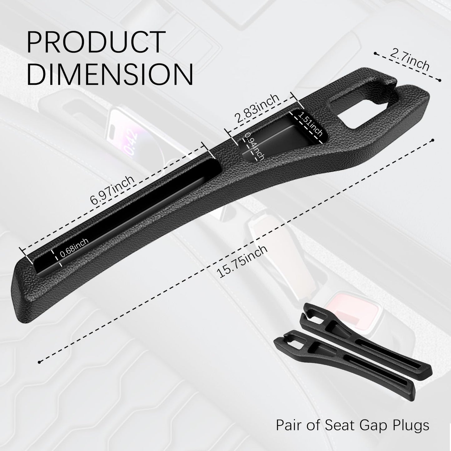 2-pack car seat gap plugs — view 3