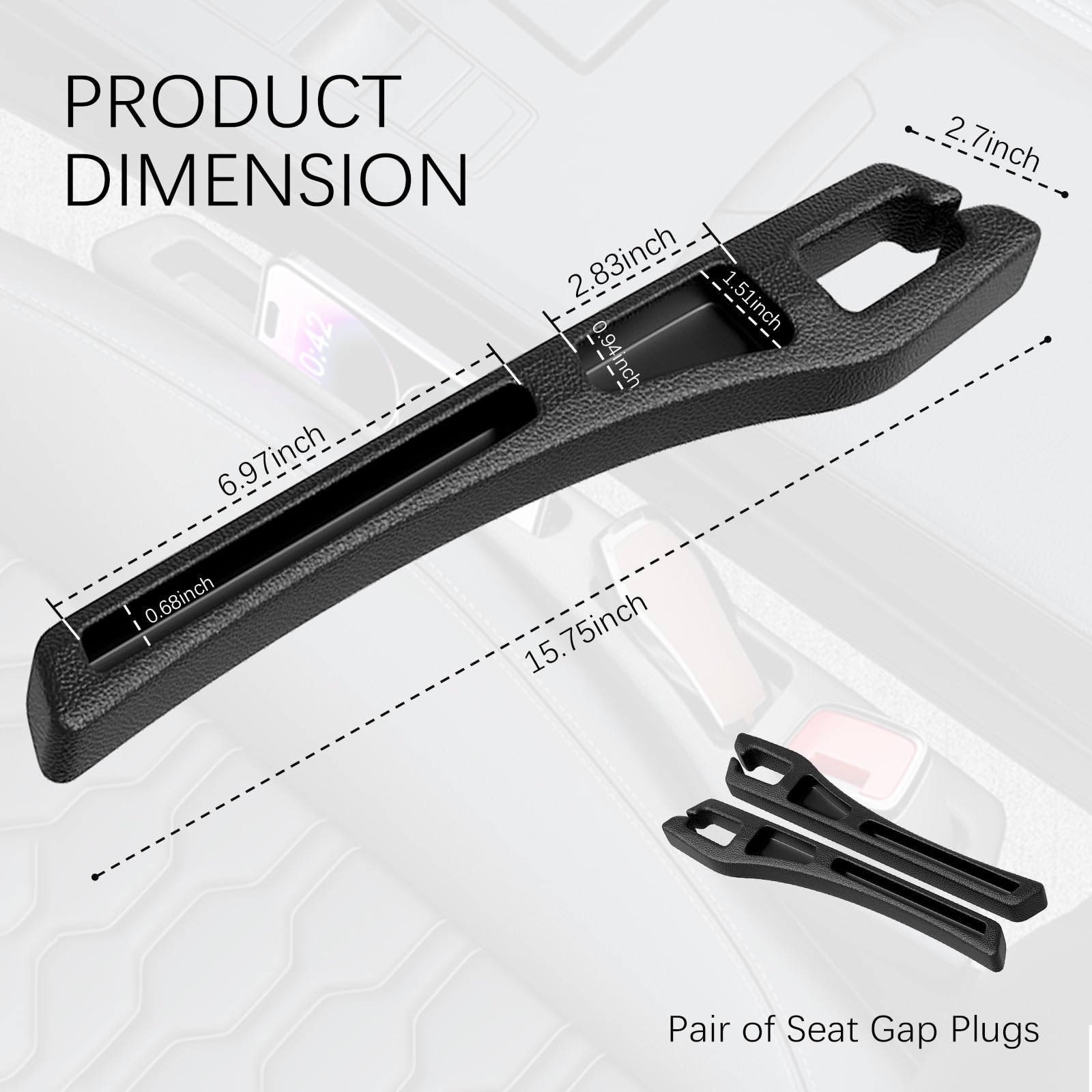 2-pack car seat gap plugs — view 3