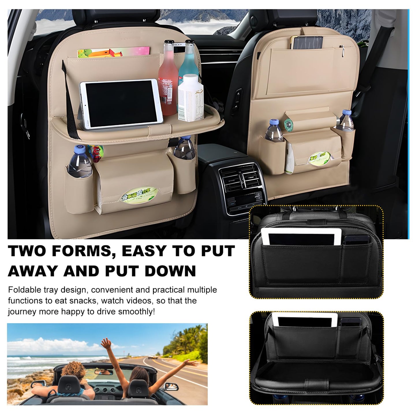 Car Back Seat Organiser Foldable Tray — view 8