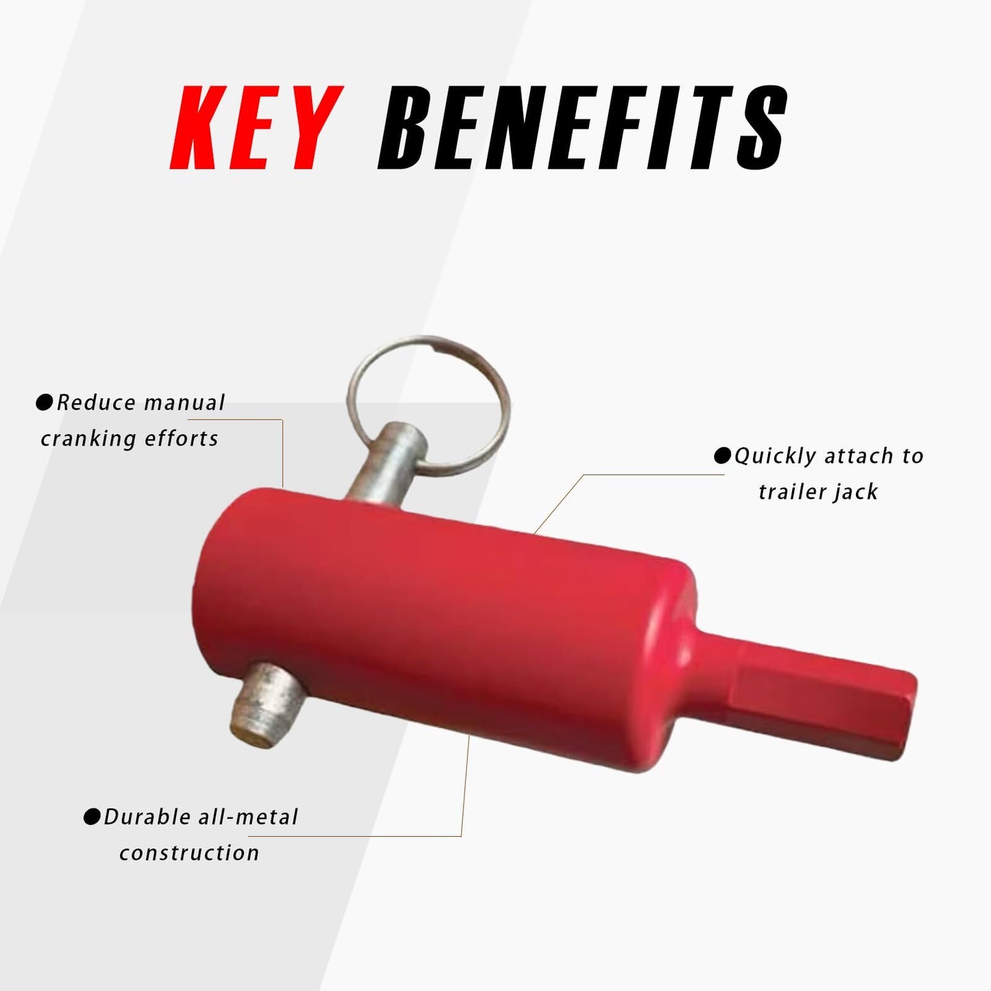 Trailer jack drill adapter red — view 3