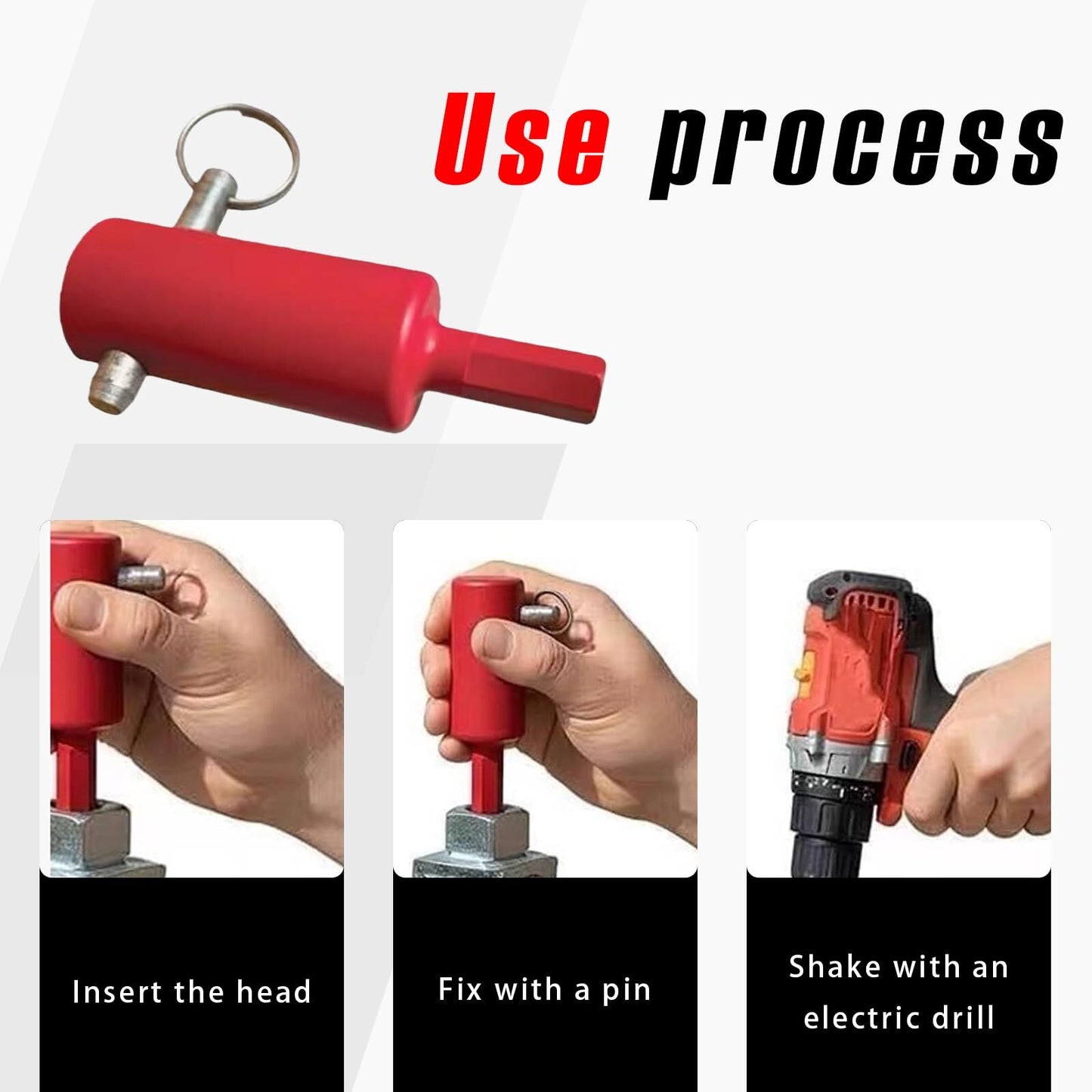 Trailer jack drill adapter red — view 4