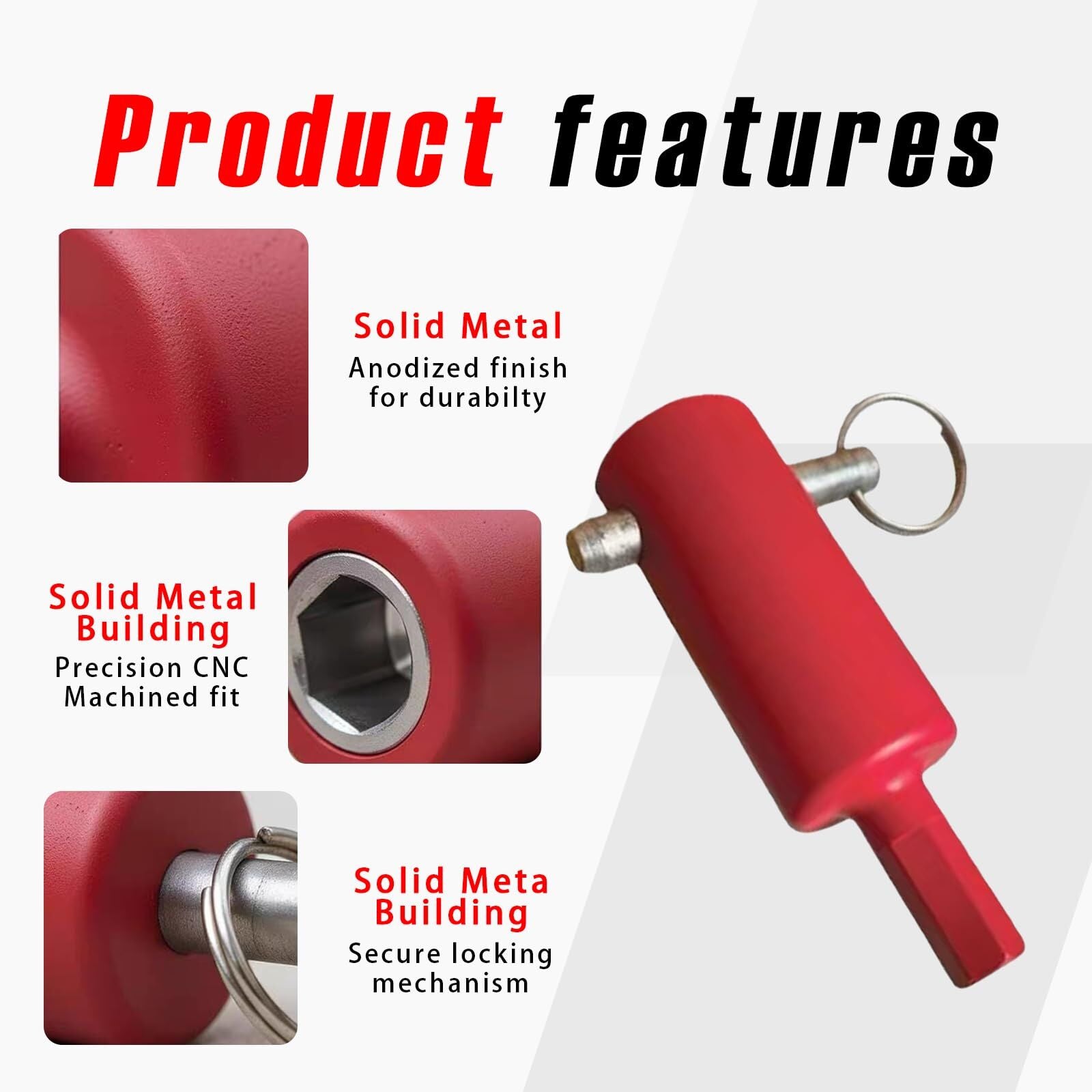 Trailer jack drill adapter red — view 5