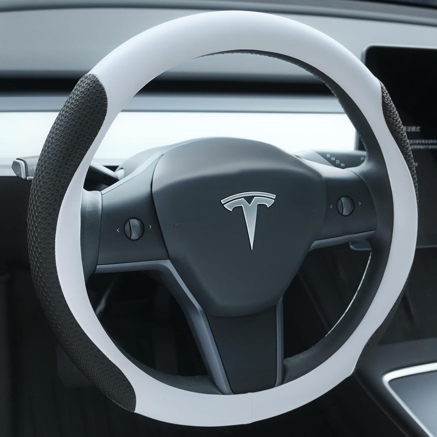 Premium Nappa-Style Steering Wheel Cover for Tesla — view 2