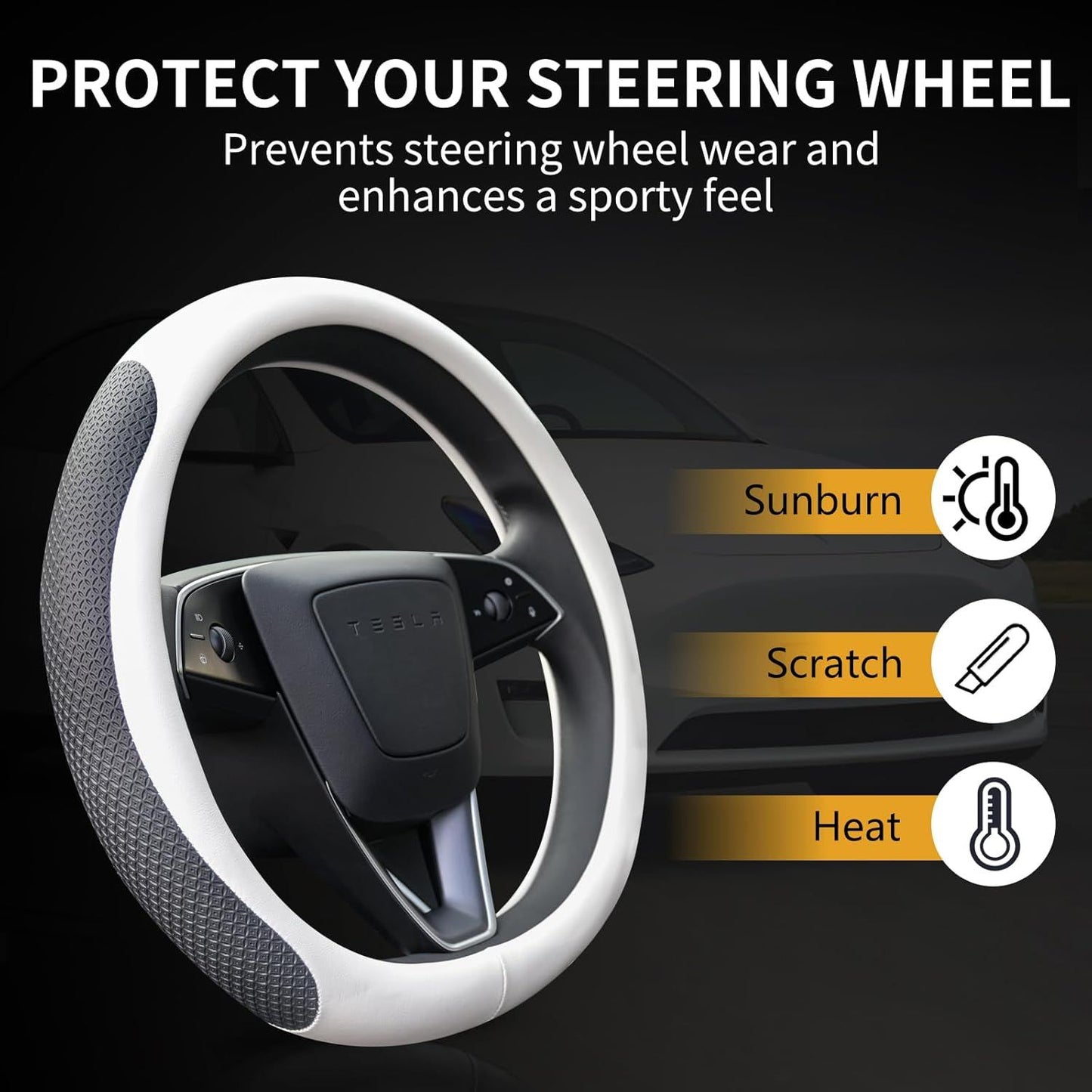 Premium Nappa-Style Steering Wheel Cover for Tesla — view 7