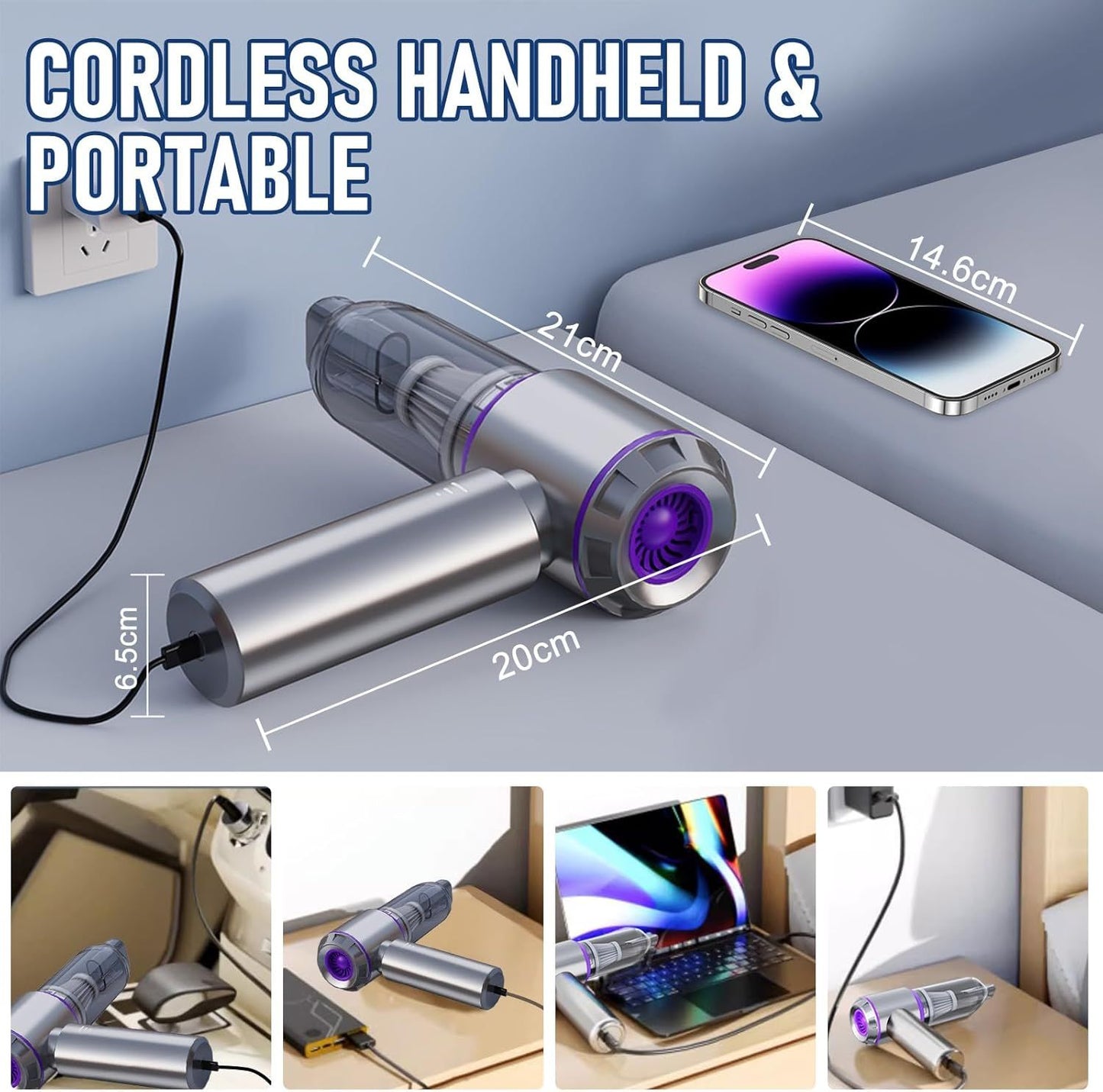 Cordless Handheld Vacuum & Air Duster — view 7