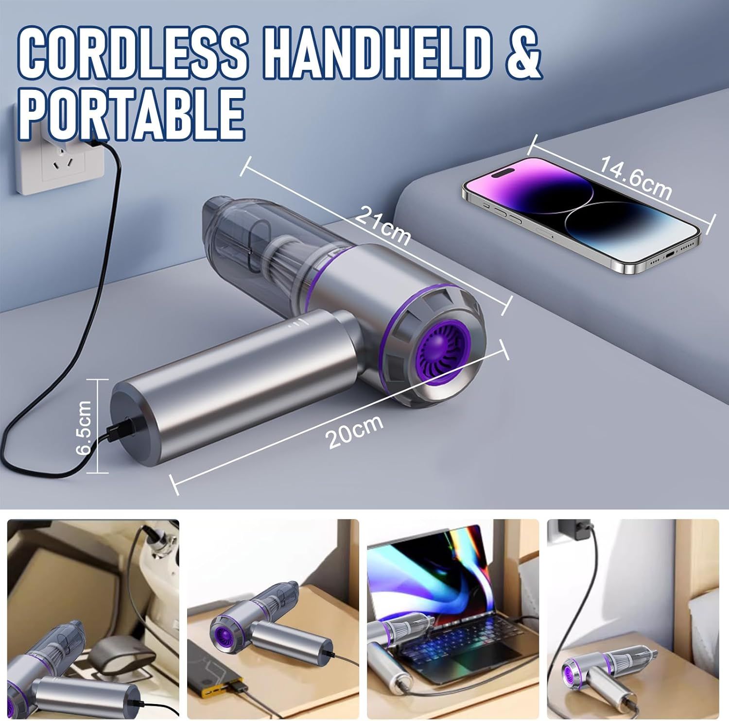 Cordless Handheld Vacuum & Air Duster — view 7