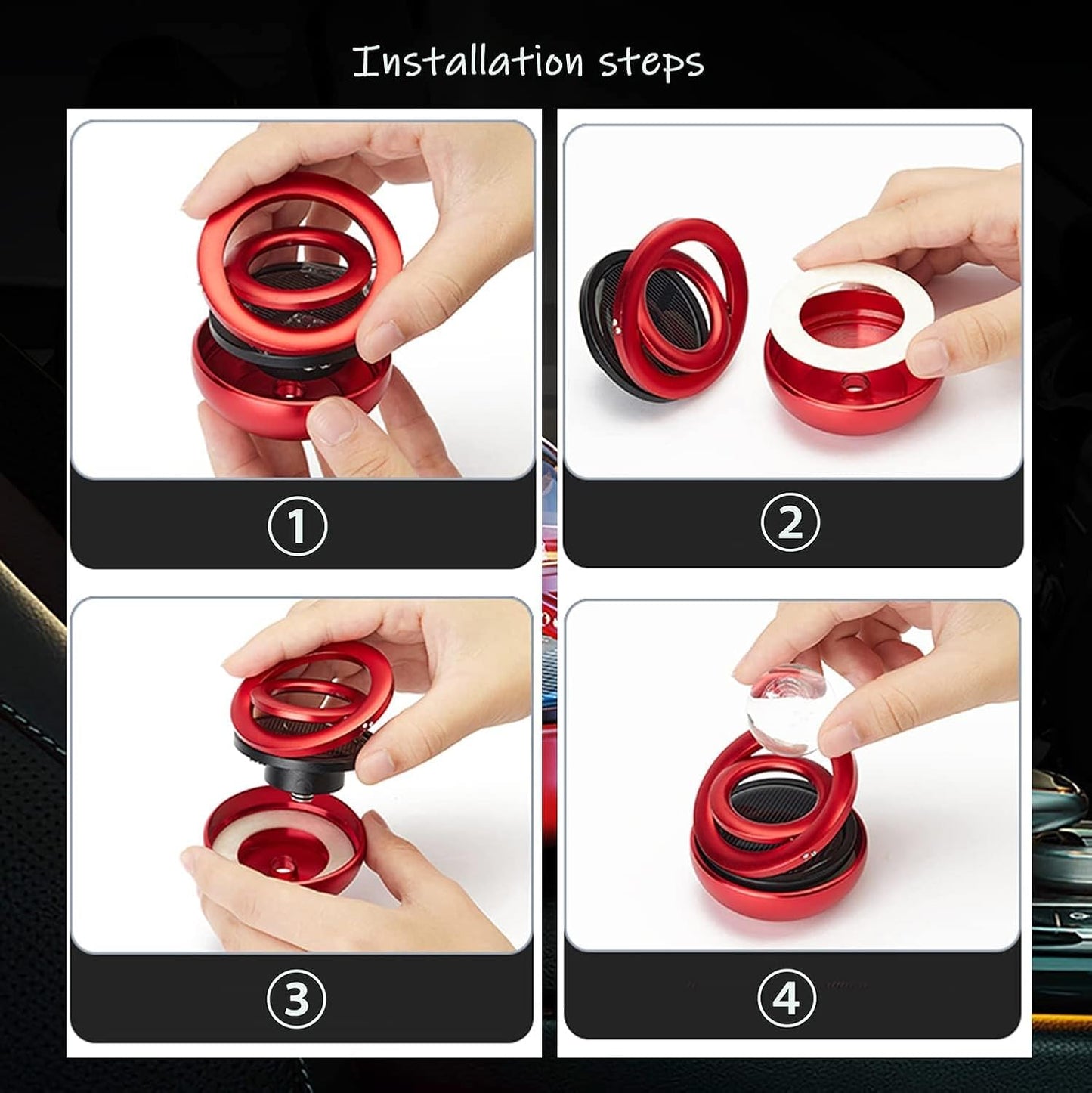 Solar-Powered Rotating Car Air Freshener — view 6