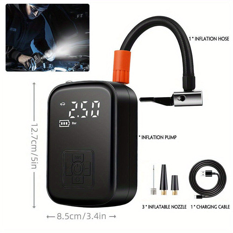 150PSI portable cordless tyre inflator — view 2