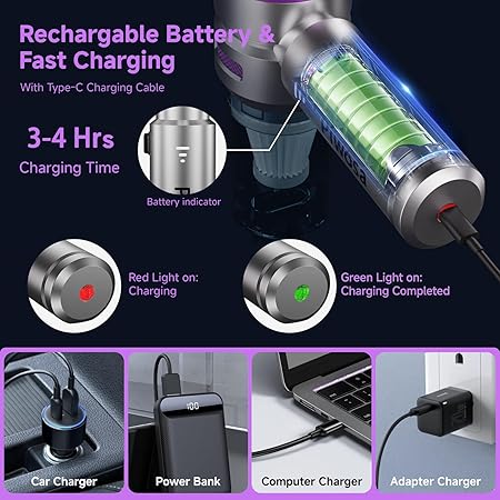 Car vacuum cleaner 19000PA handheld purple — view 6