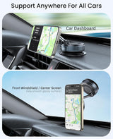 Suction cup magnetic car phone mount black — view 5