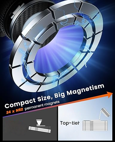 Suction car phone mount 360 magnetic carbon fibre — view 8