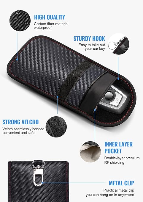 Faraday pouch car keys 2 pack RFID black — view 4